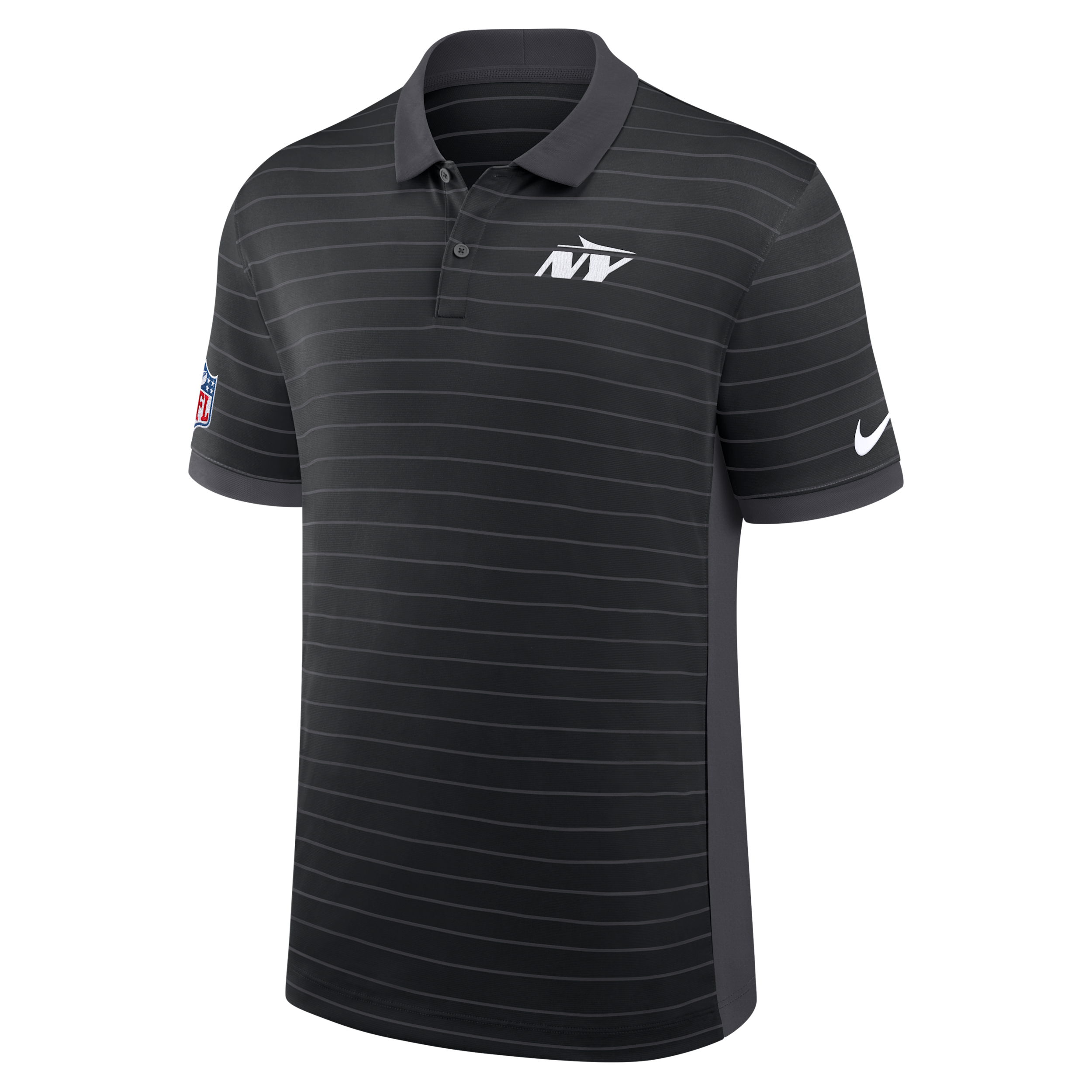 New York Jets Sideline Victory Stripe Nike Men's Dri-FIT NFL Polo in Black | 03BG166N72-RPE