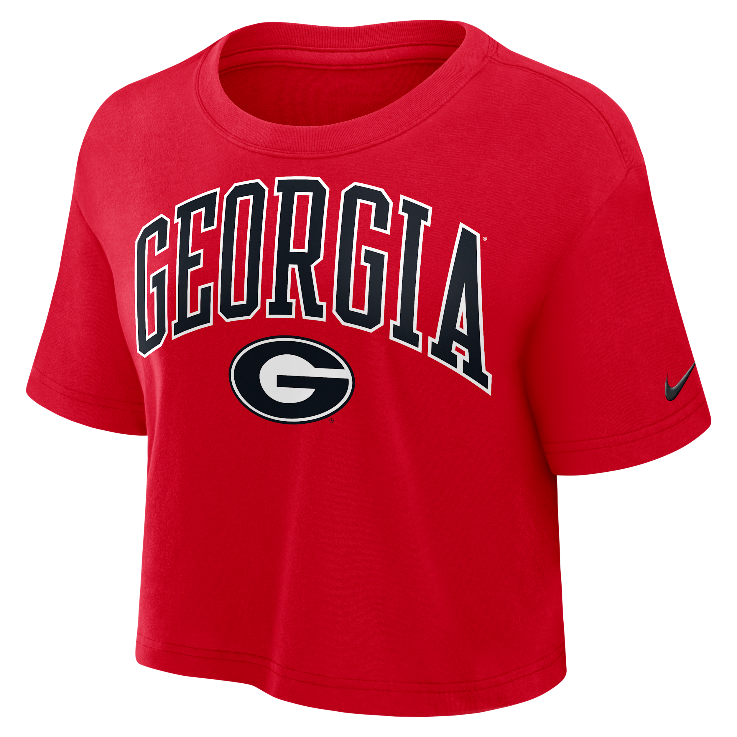 Nike Red Georgia Bulldogs Power Pursuit Athletic Prep Arch Performance Cropped T-shirt