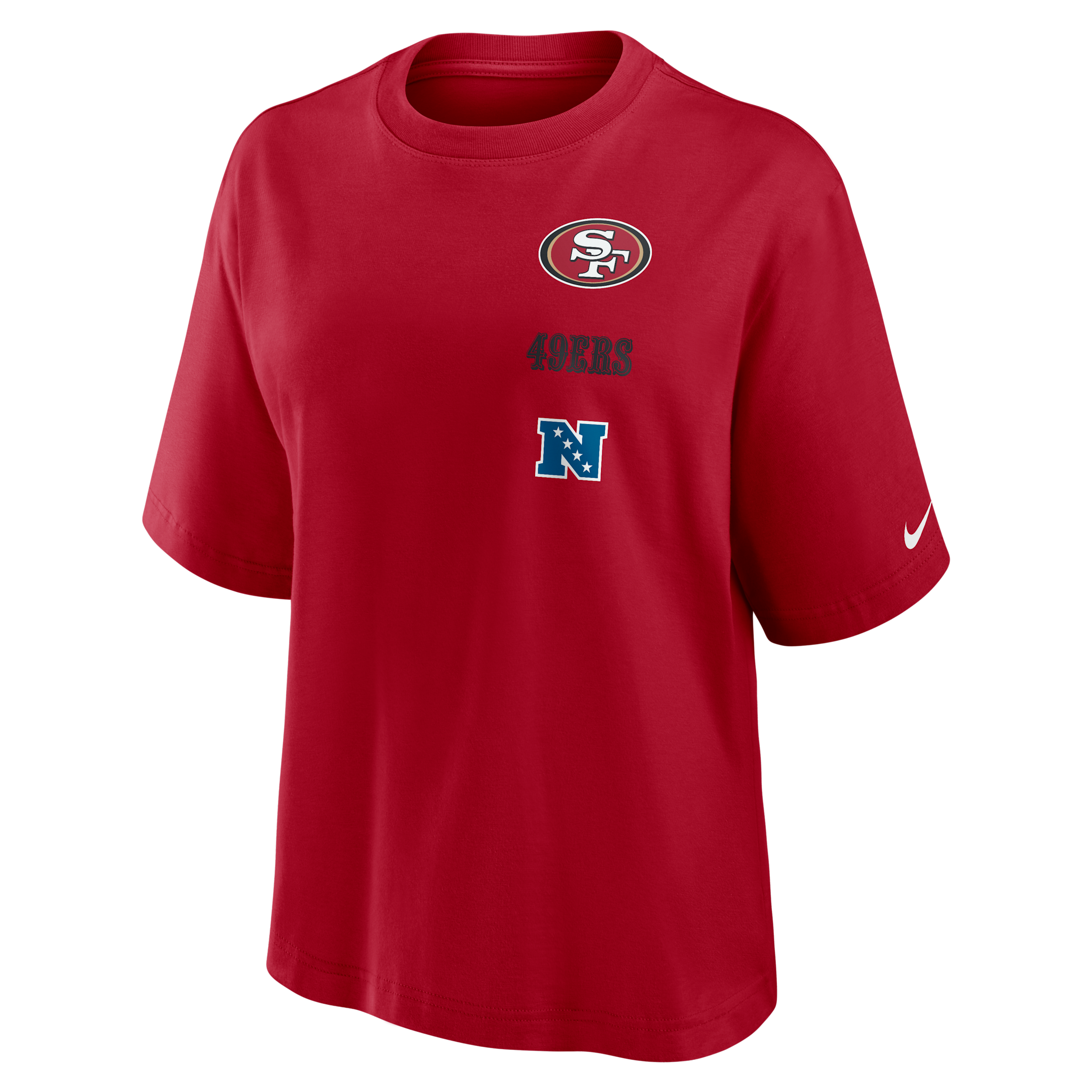 San Francisco 49ers Primetime Premium Essential Boxy Nike Women's NFL T-Shirt in Red | 01CM6DL9B-WX5