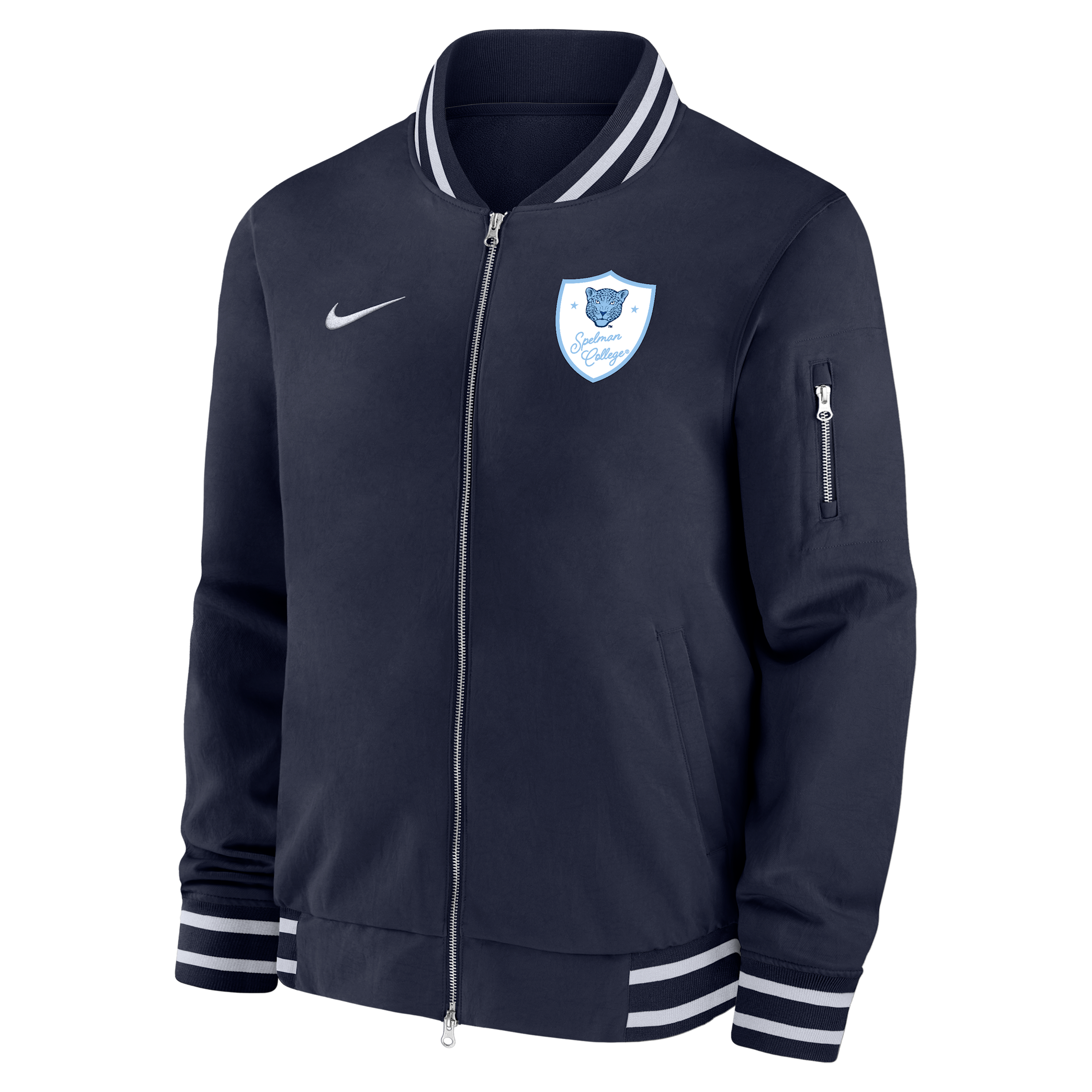 Nike Men's College (Spelman College) Bomber Jacket in Blue | M62424SPEC25-NVY