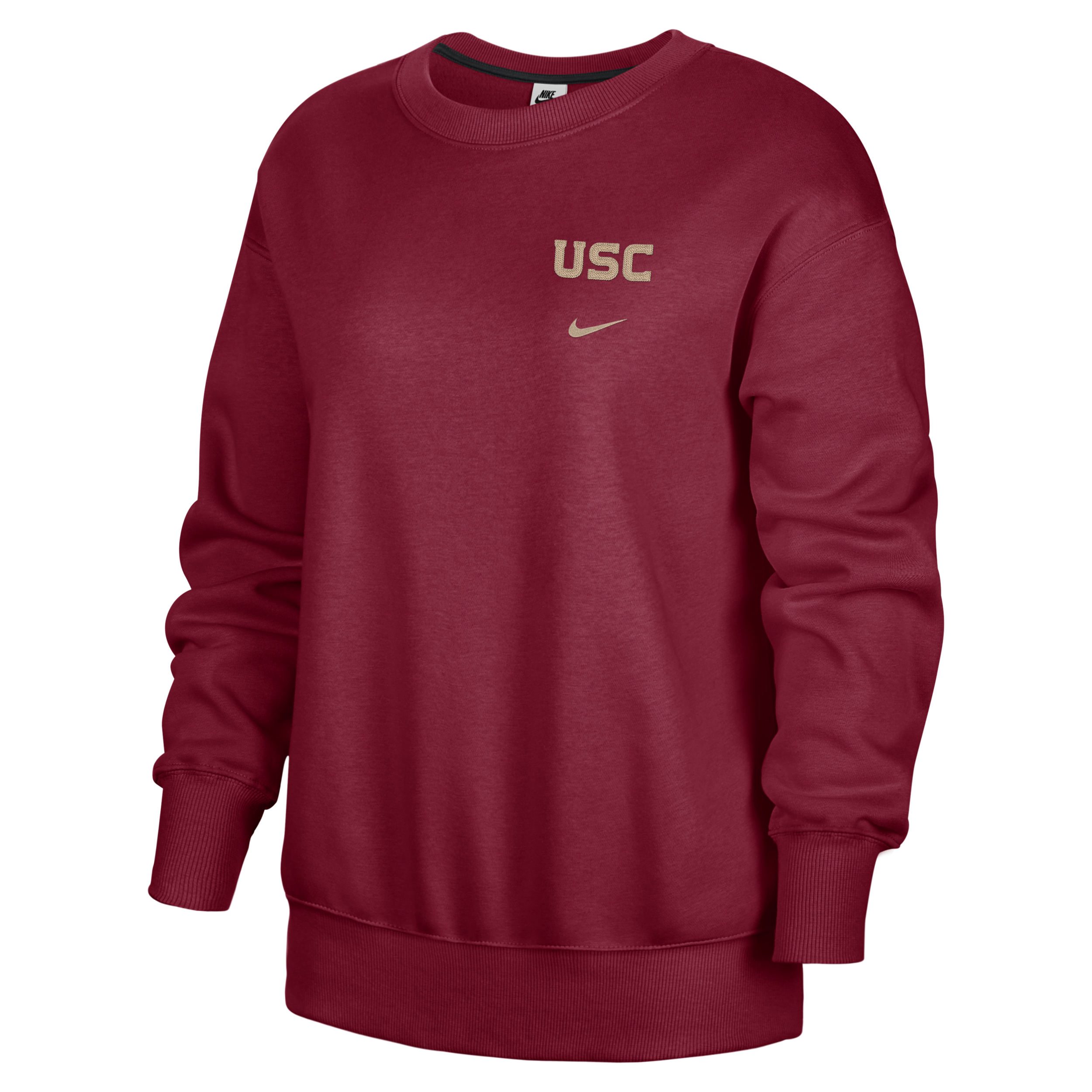 Nike Usc Club Fleece  Women's College Oversized Fit Crew-neck Sweatshirt In Red