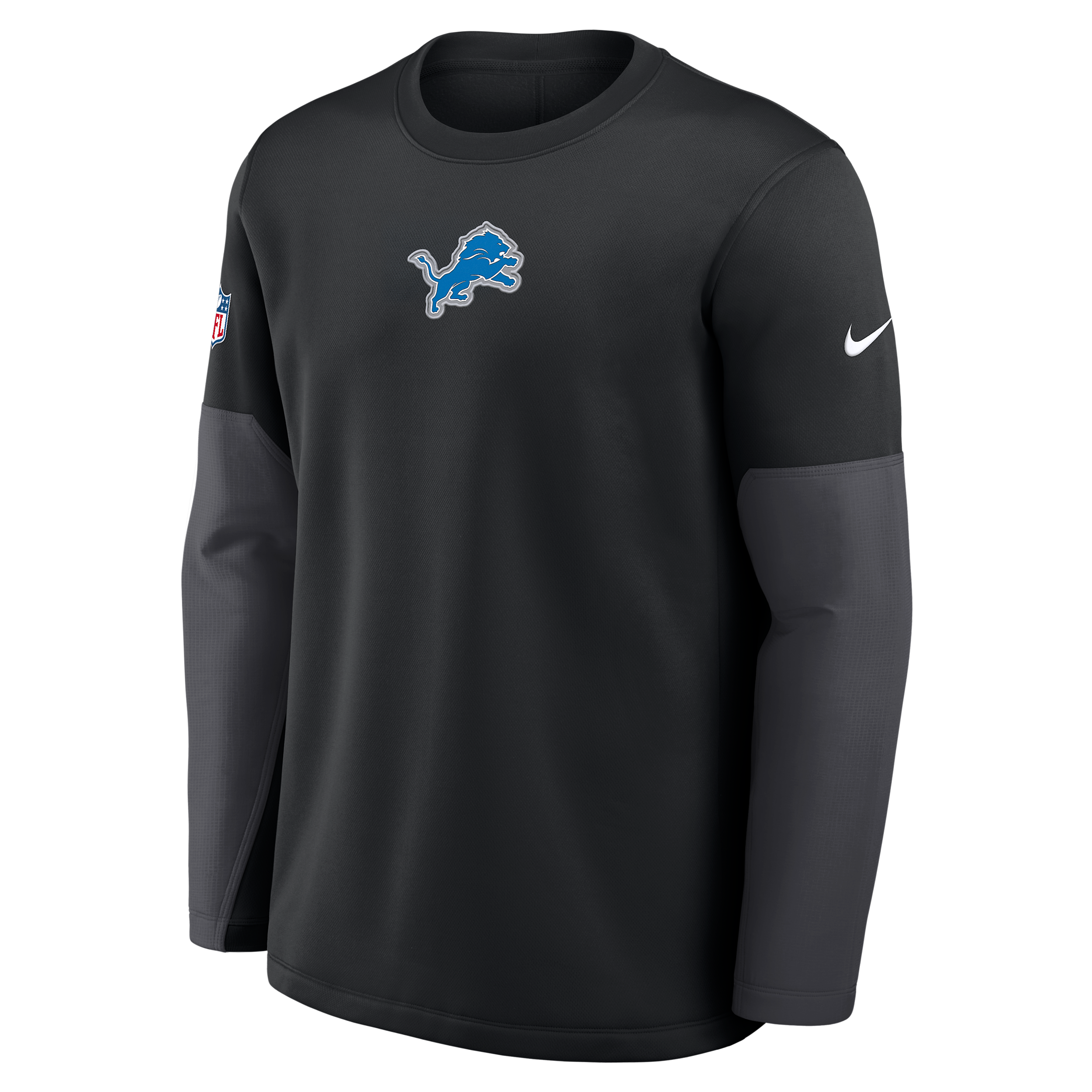 Nike Black Detroit Lions Sideline Scripted To Win Performance Long Sleeve T-shirt In Black
