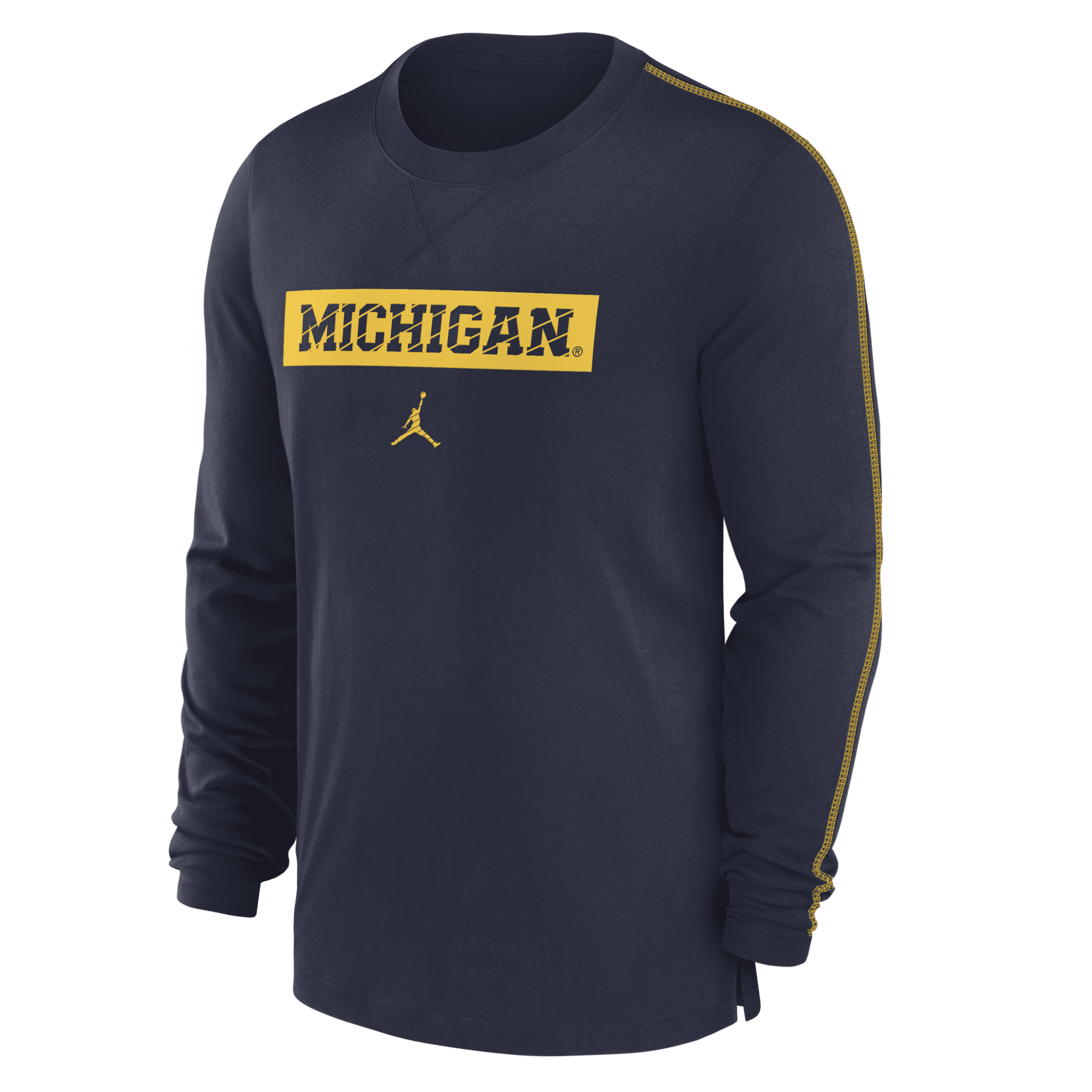 Jordan Men's Michigan Wolverines Sideline Player Dri-fit College T-shirt In Blue