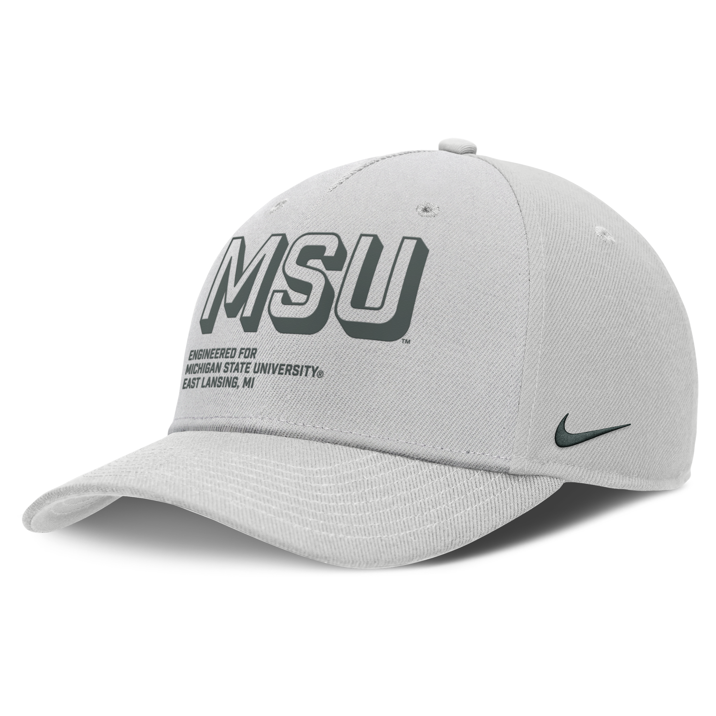 Nike Men's Gray Michigan State Spartans 2025 Sideline Dust Pinched Rise Adjustable Hat In Gray