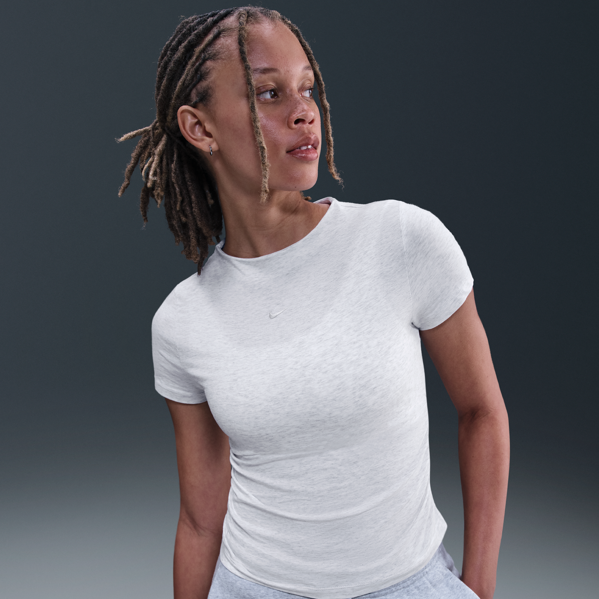 Nike Women's  Sportswear Chill Knit Tight Short-sleeve Mock-neck Top In Brown