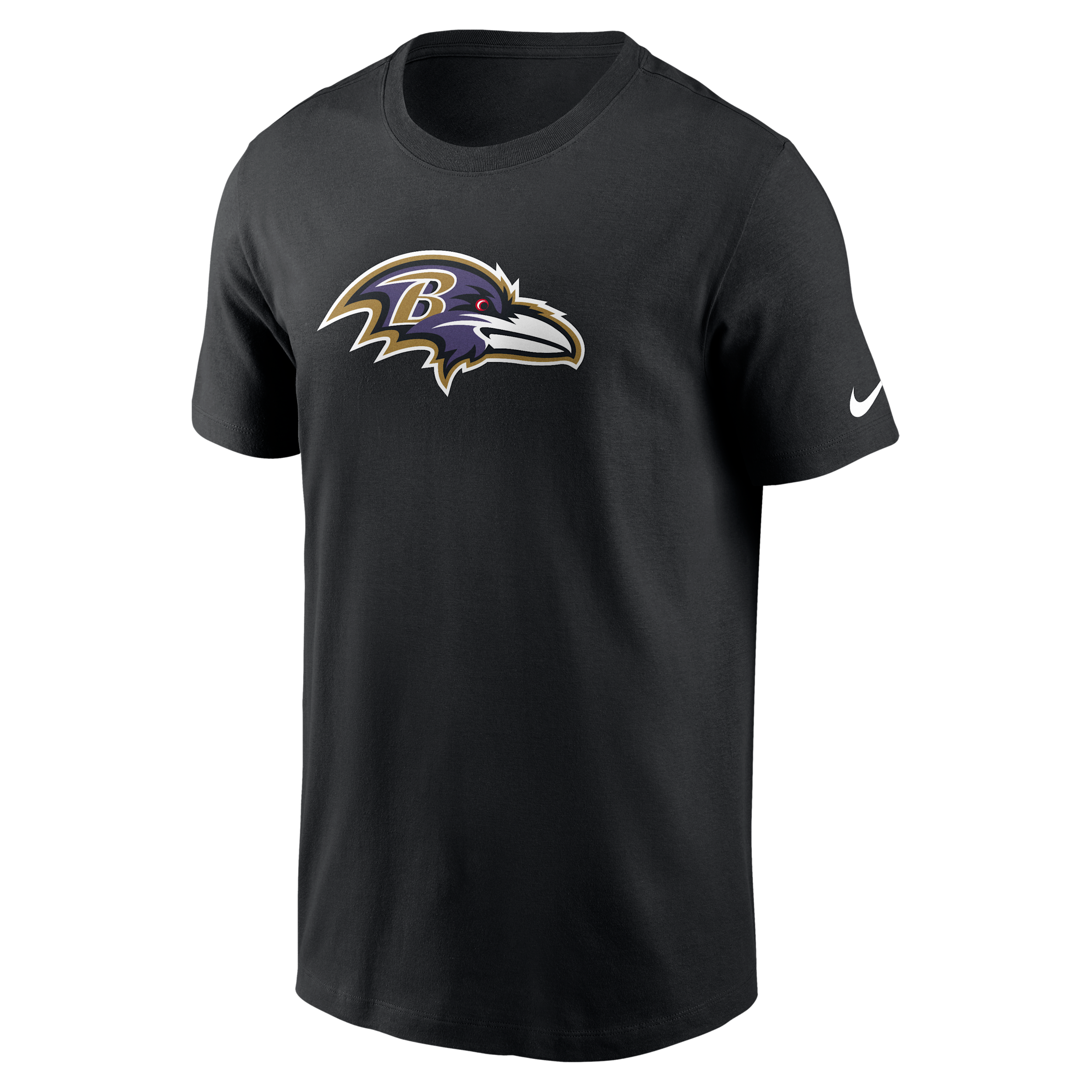 Nike Men's Baltimore Ravens Essential Logo Standard-Fit Crew Neck T-Shirt - Black