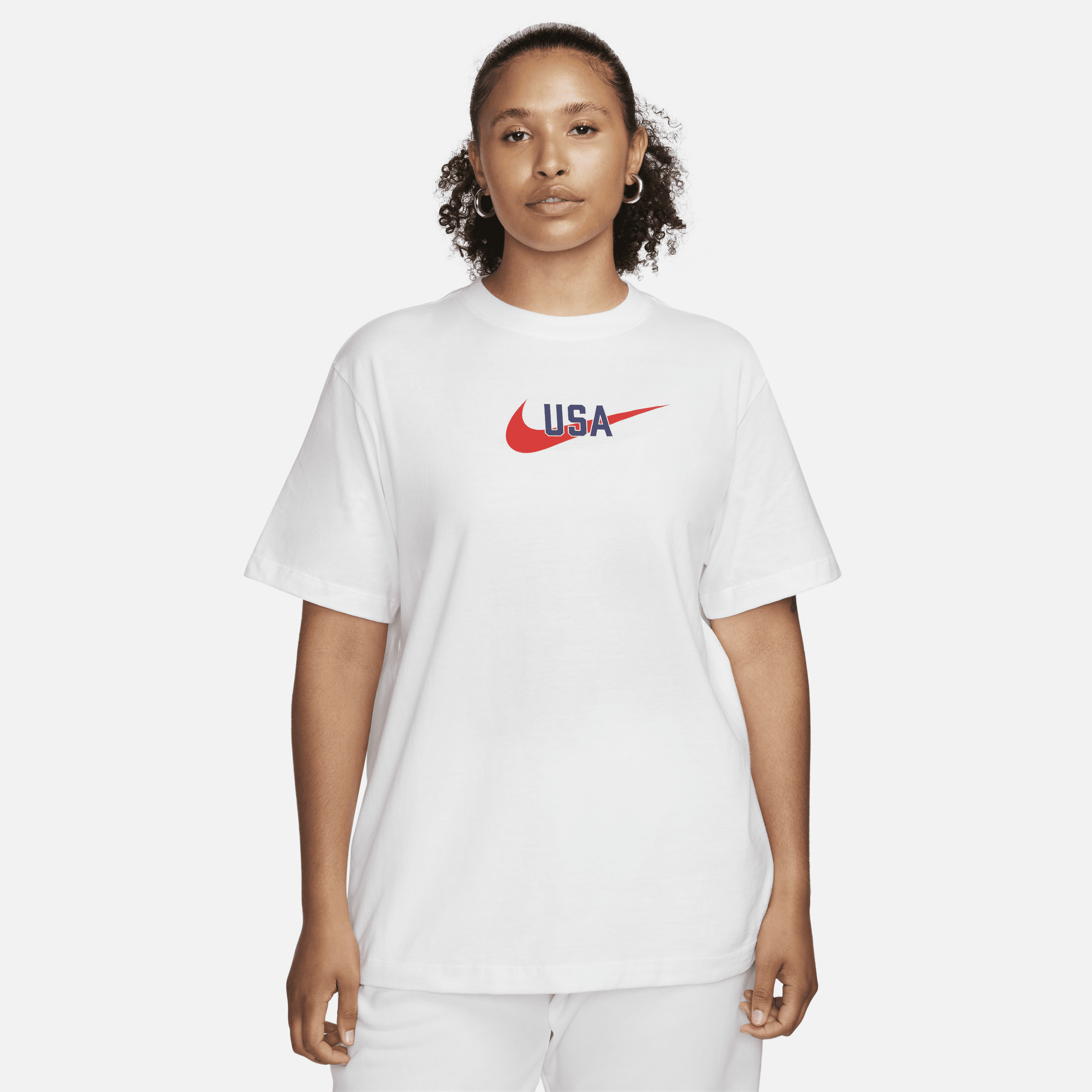 Shop Nike U.s. Swoosh  Women's T-shirt In White
