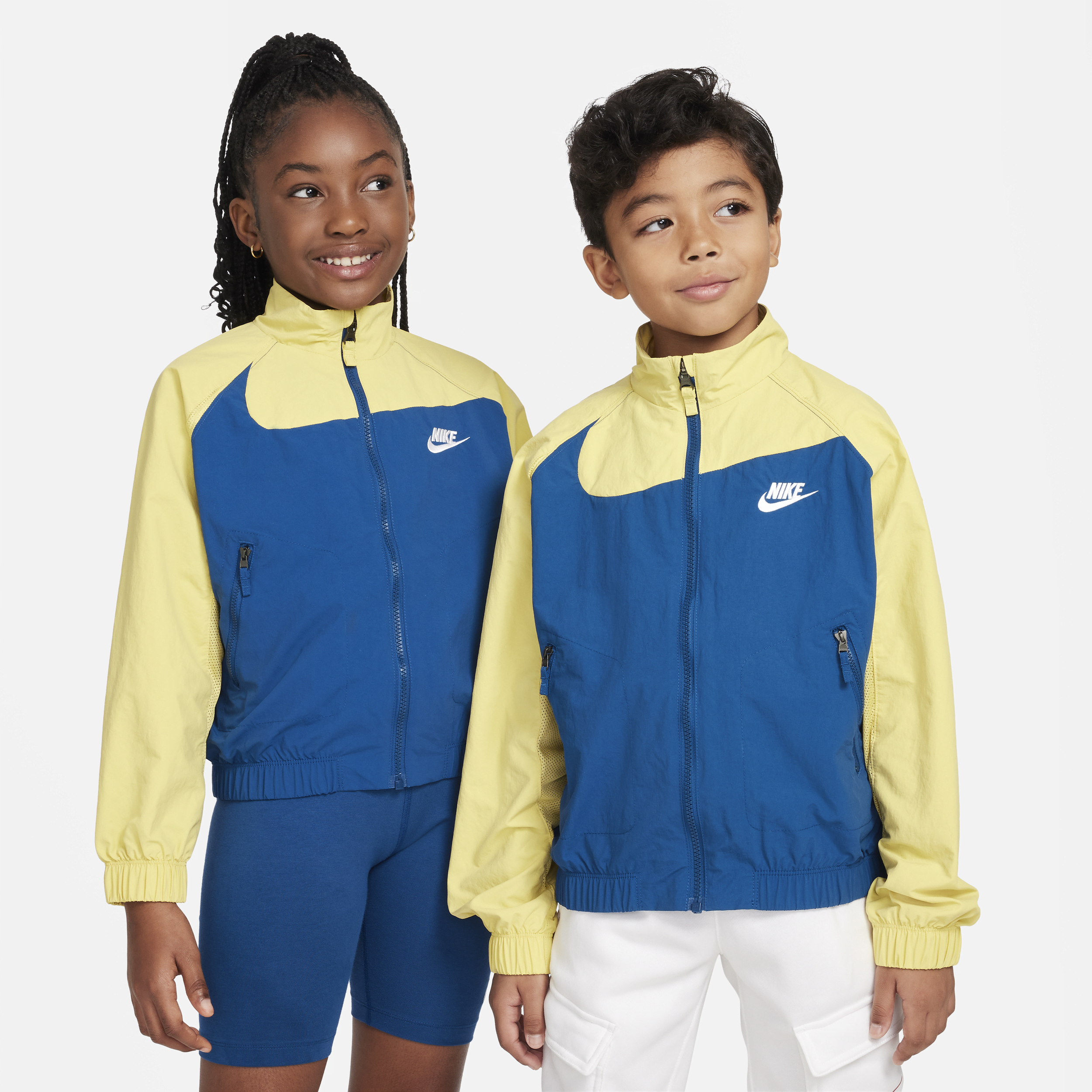 Nike Sportswear Amplify Big Kids' Woven Full-zip Jacket In Blue