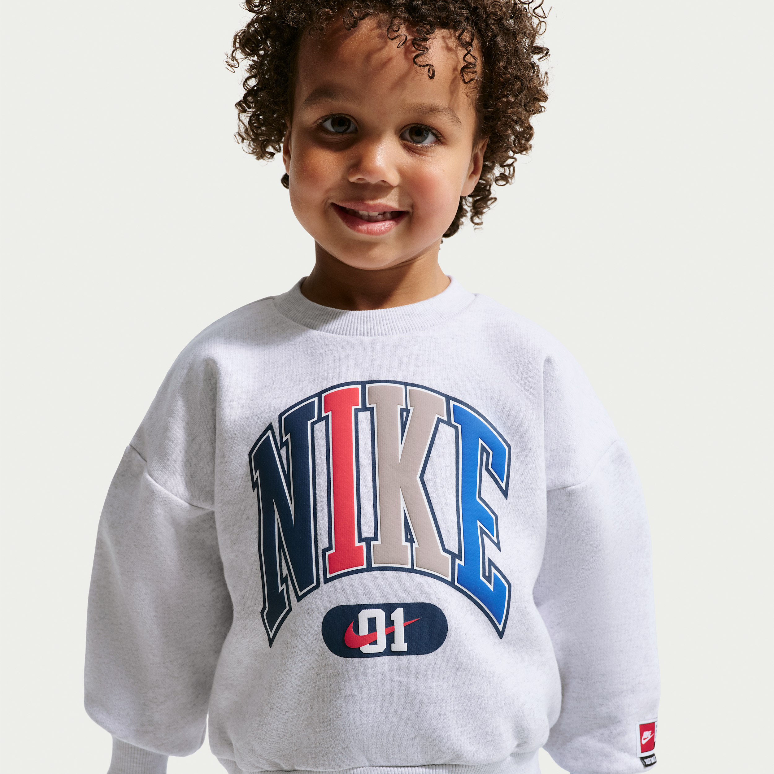 Nike Sportswear Toddler Multisport Fleece Crew in White | 76P265-X58