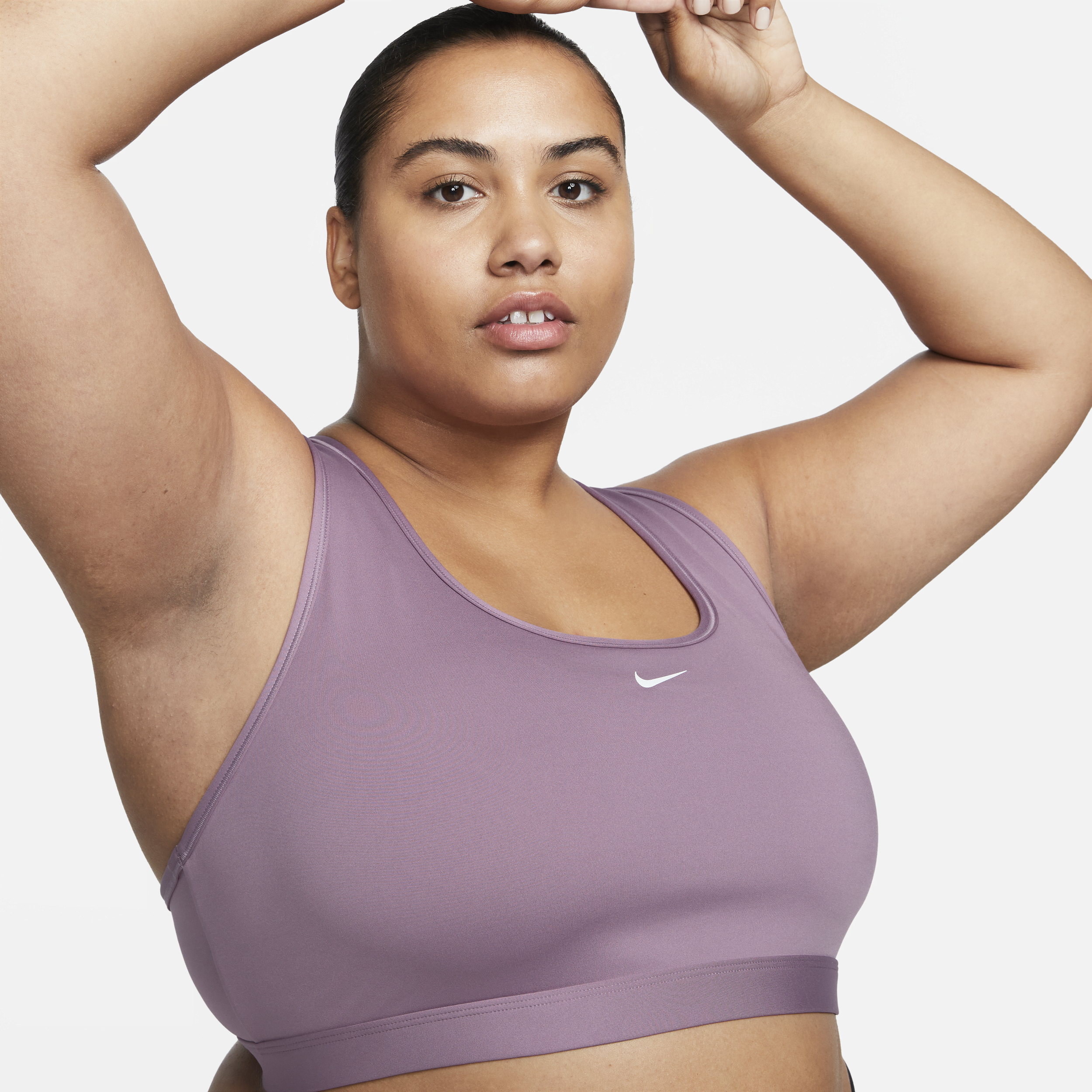 Nike Women's Swoosh Light Support Non-padded Sports Bra (plus Size) In Purple
