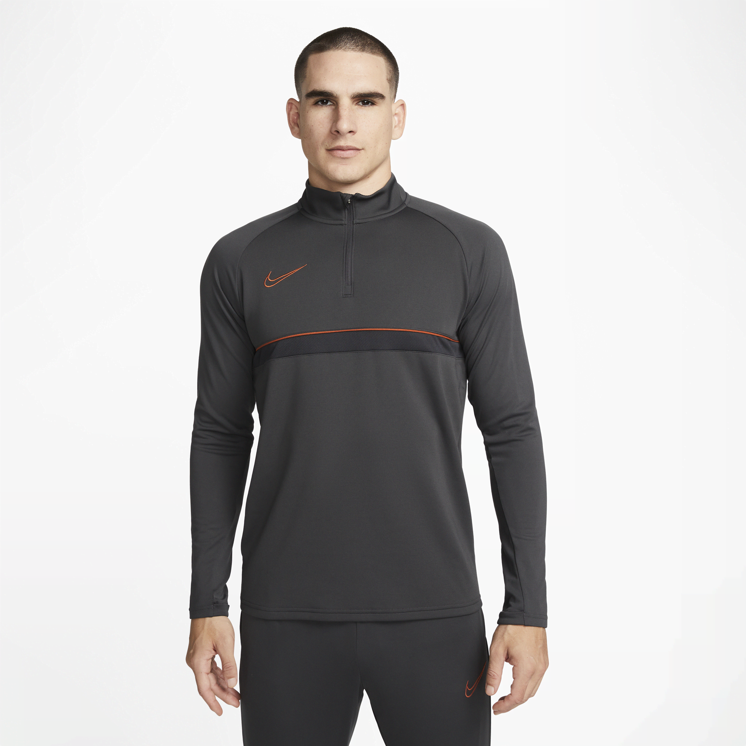 Nike Men's Dri-fit Academy Soccer Drill Top In Grey