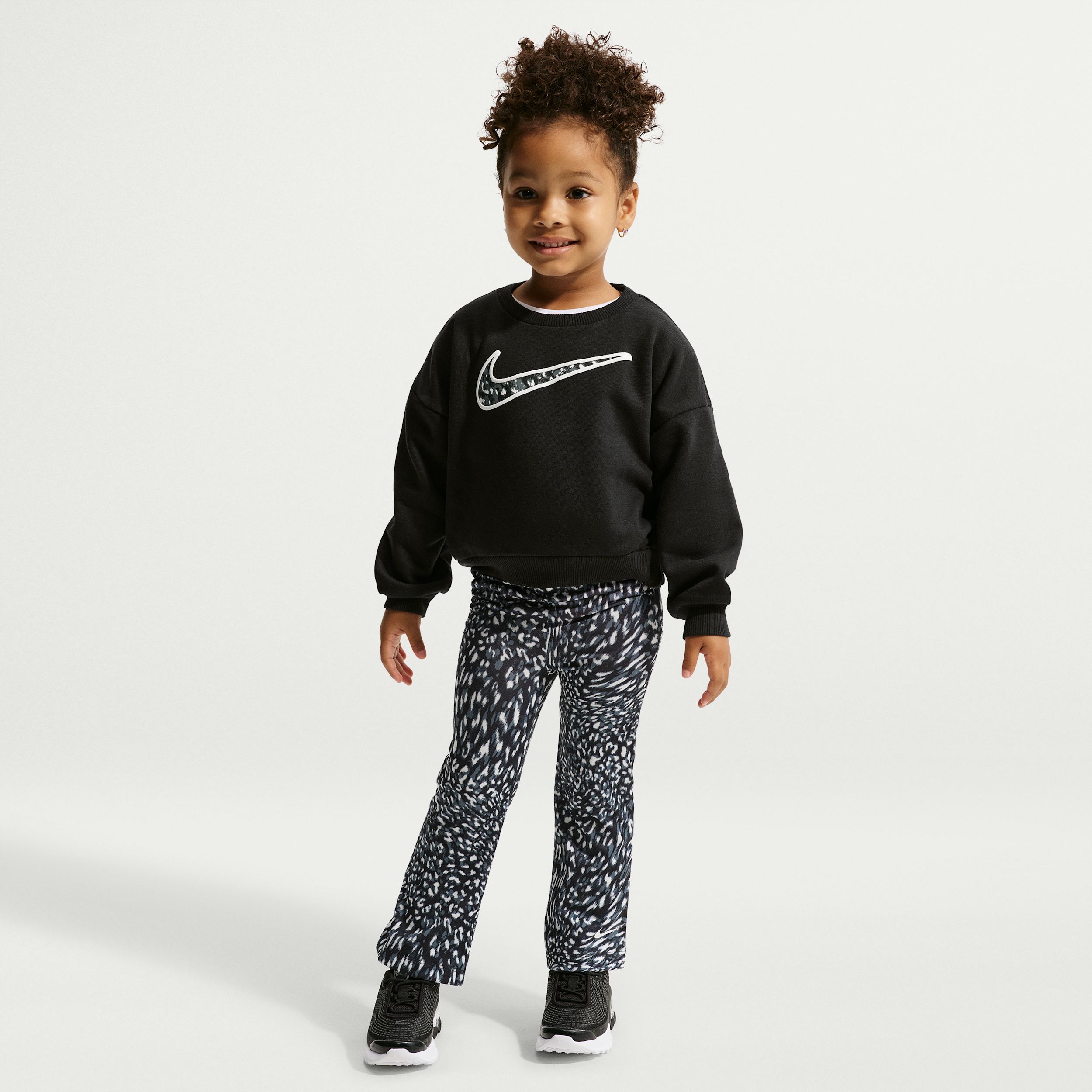 Nike Toddler Girls' 2T-4T Printed Top and Leggings, 2-Piece Set - Black
