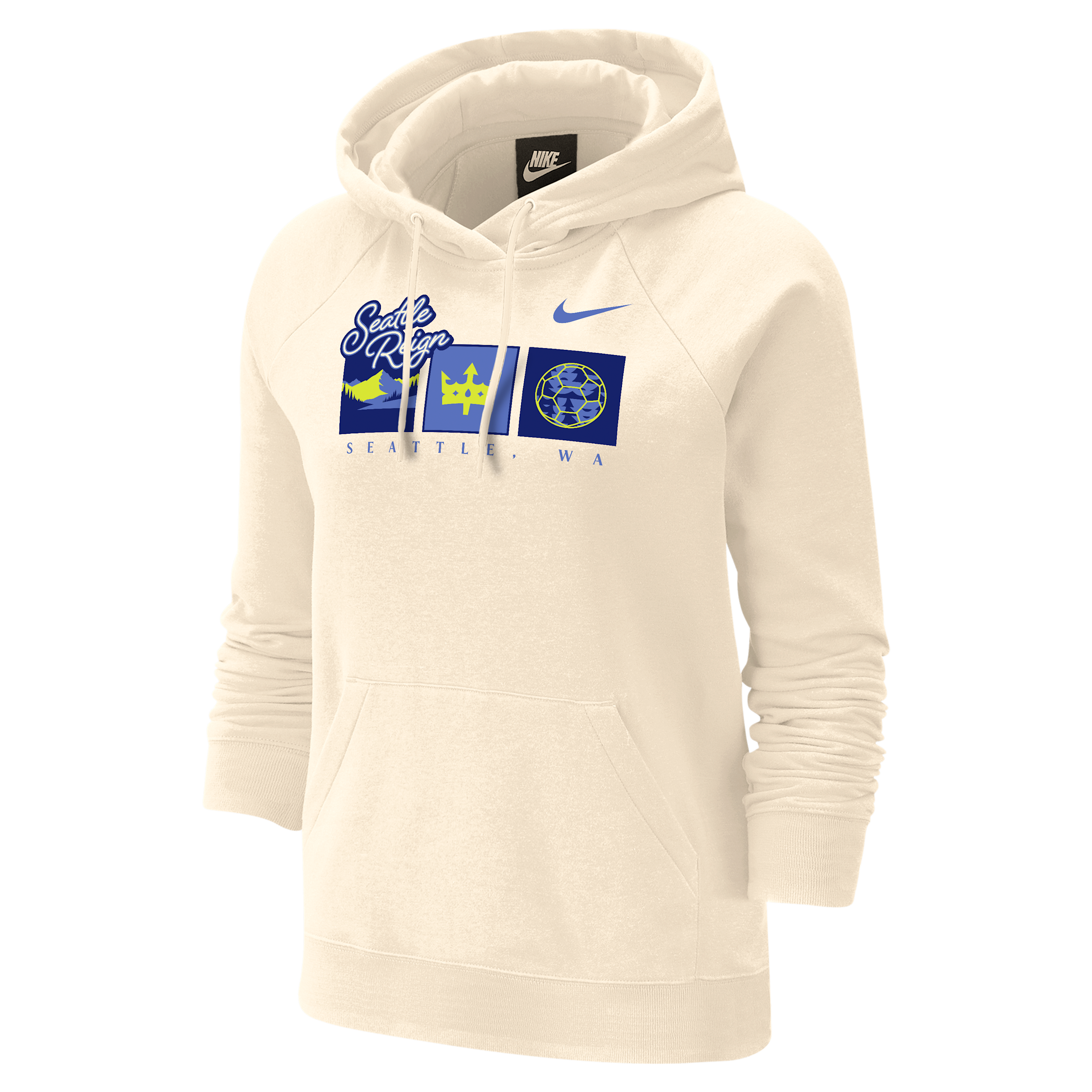 Seattle Reign Phoenix Fleece Nike Women's Oversized Hoodie in White | W31855SRFC26-NAT