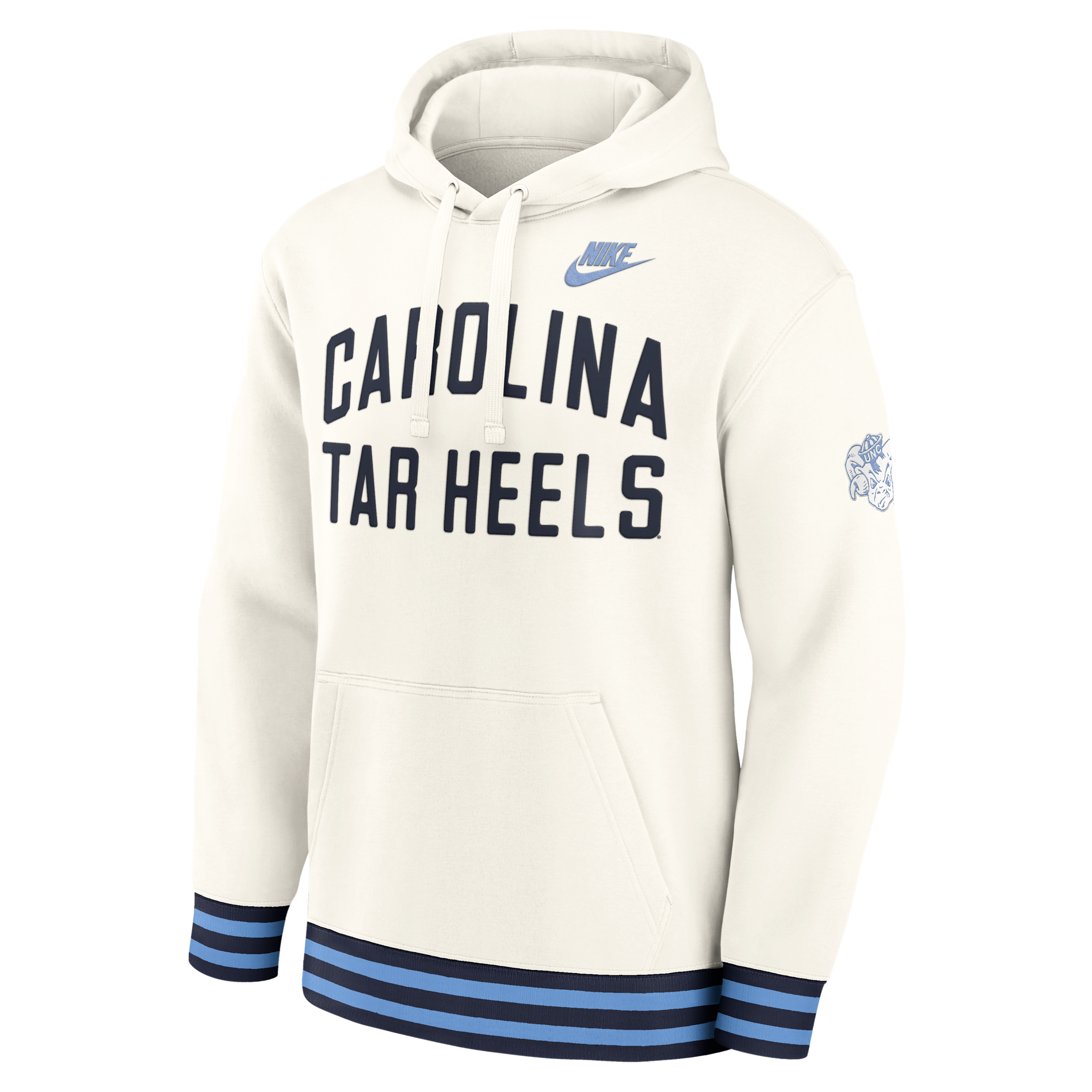 Nike Men's Cream North Carolina Tar Heels Legacy Retro Pullover Hoodie - Cream, Navy