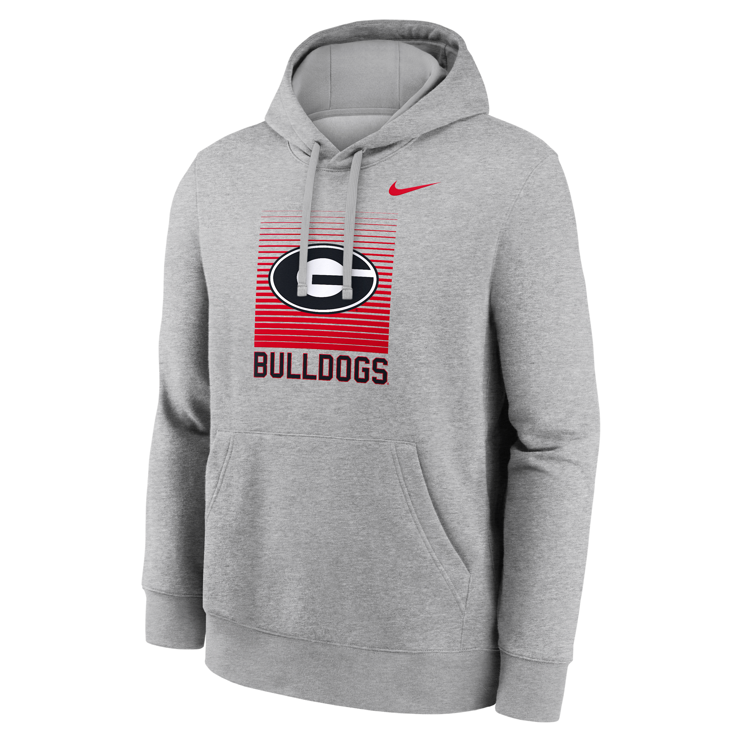 Nike Men's Heather Gray Georgia Bulldogs Primetime Gradient Square Club Hoodie - Heather Gray
