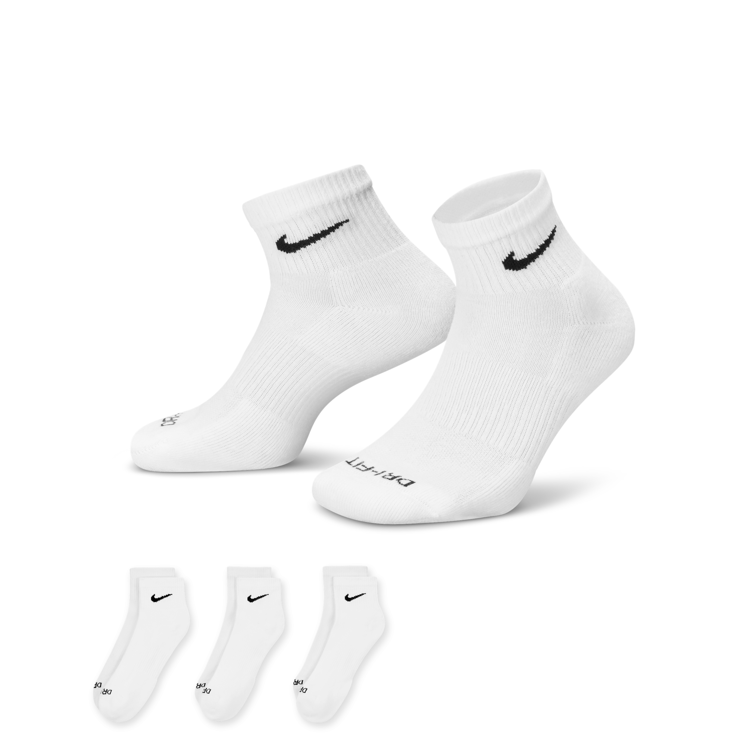Nike Men's Everyday Plus Cushioned Training Ankle Socks (3 Pairs) in White | SX6890-100