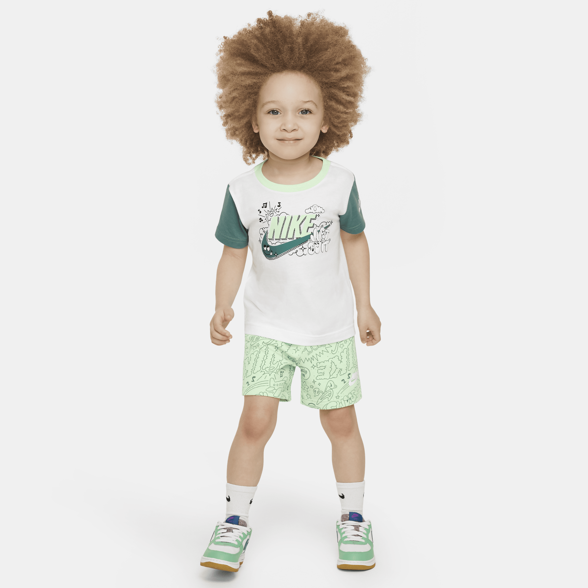Shop Nike Sportswear Create Your Own Adventure Toddler T-shirt And Shorts Set In Green