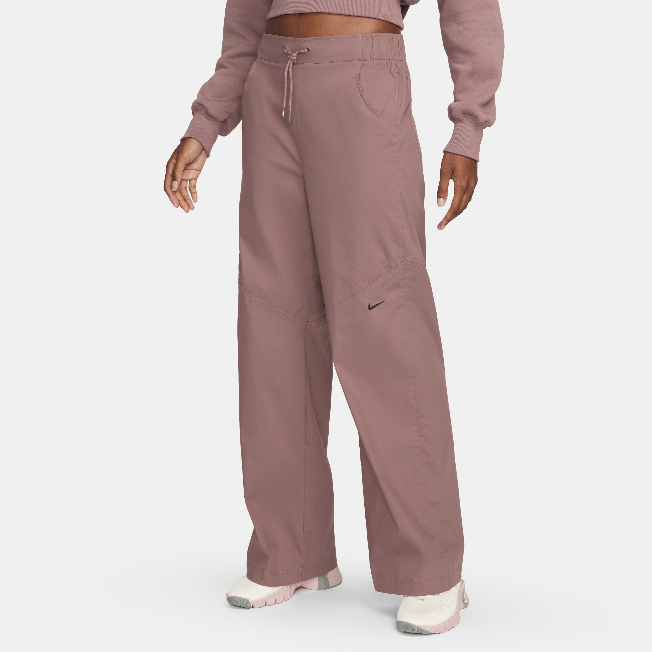 Shop Nike Women's  Sportswear Essentials Woven High-rise Pants In Purple