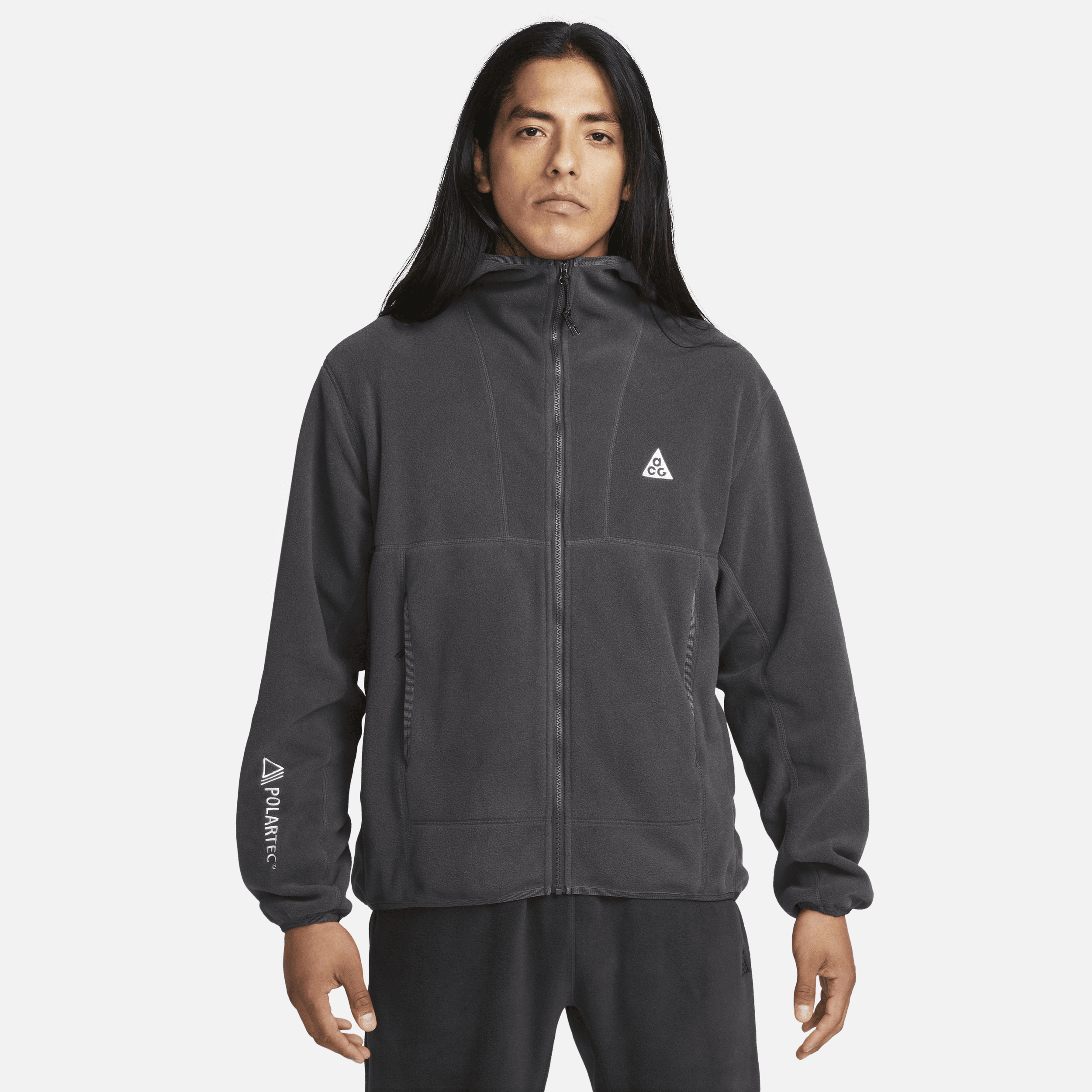 Nike Men's  Acg "wolf Tree" Polartec® Full-zip Top In Grey