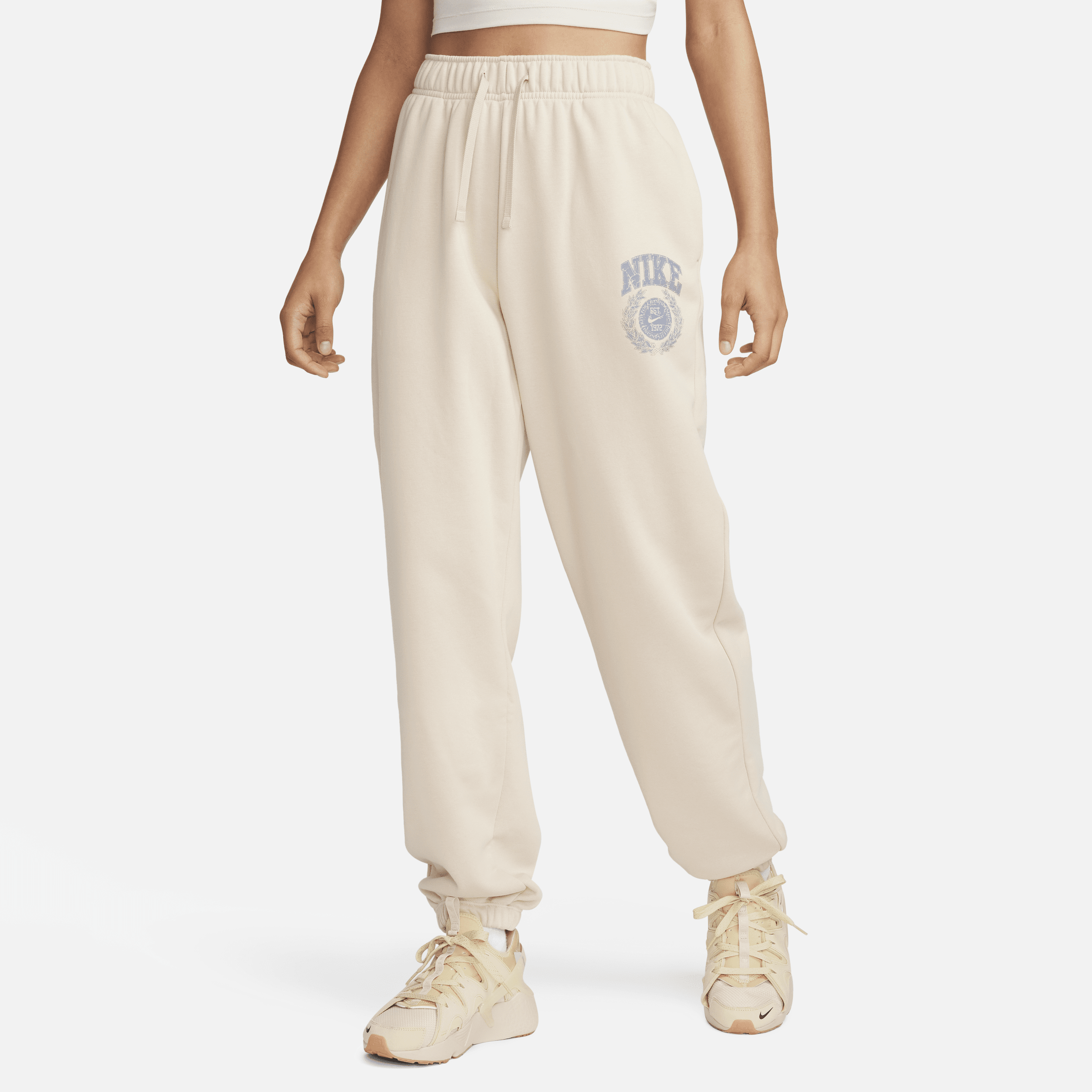 Shop Nike Women's  Sportswear Club Fleece Oversized Mid-rise Sweatpants In Brown
