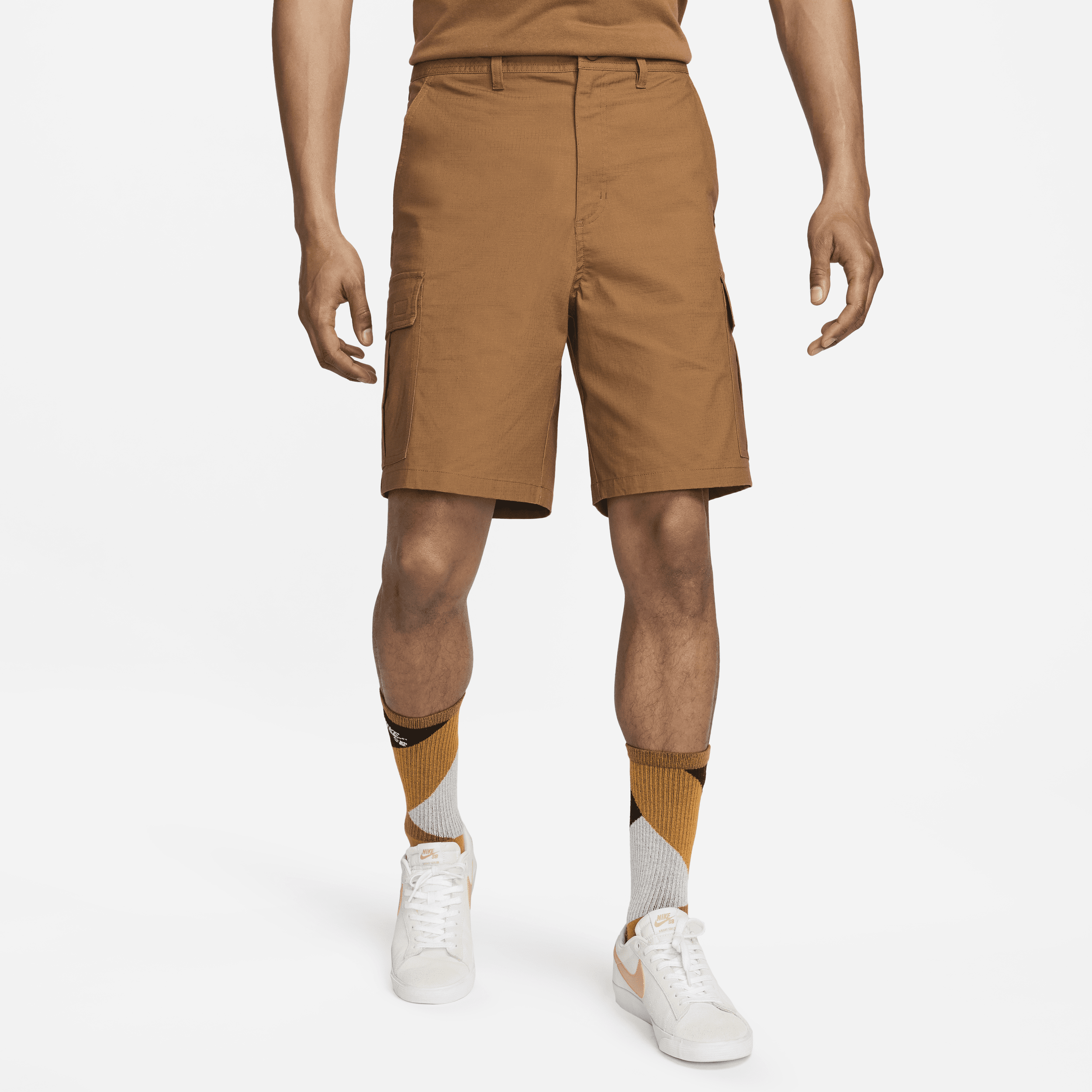 Shop Nike Men's Club Woven Cargo Shorts In Brown