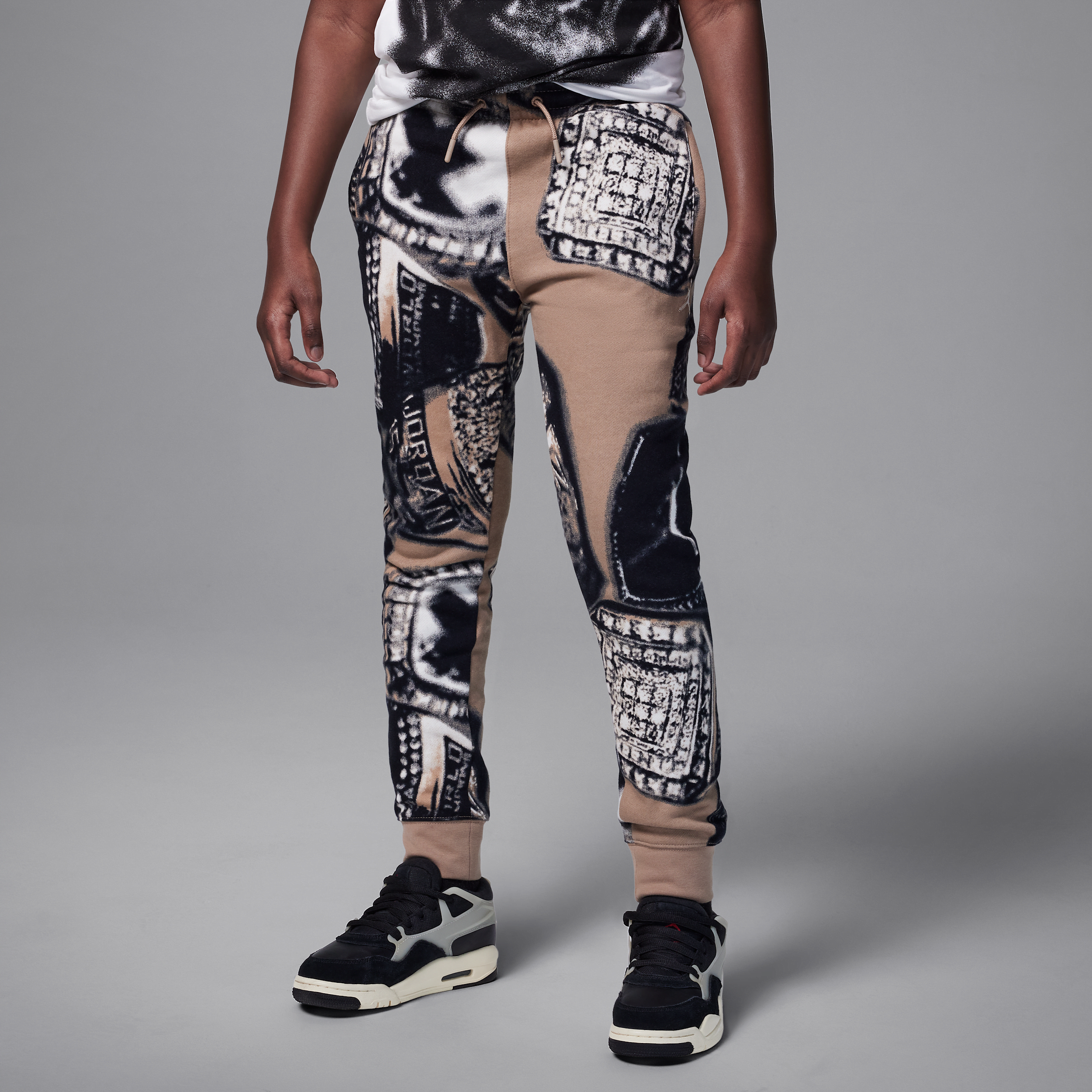 Jordan Mvp Big Kids' Fleece Printed Pants In Brown