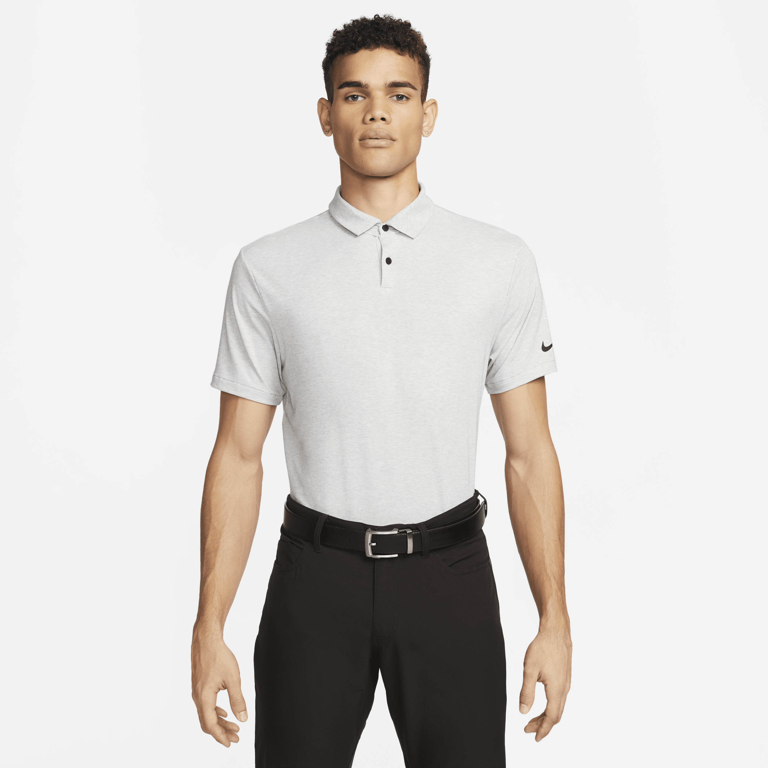 Shop Nike Men's Dri-fit Tour Heathered Golf Polo In Grey