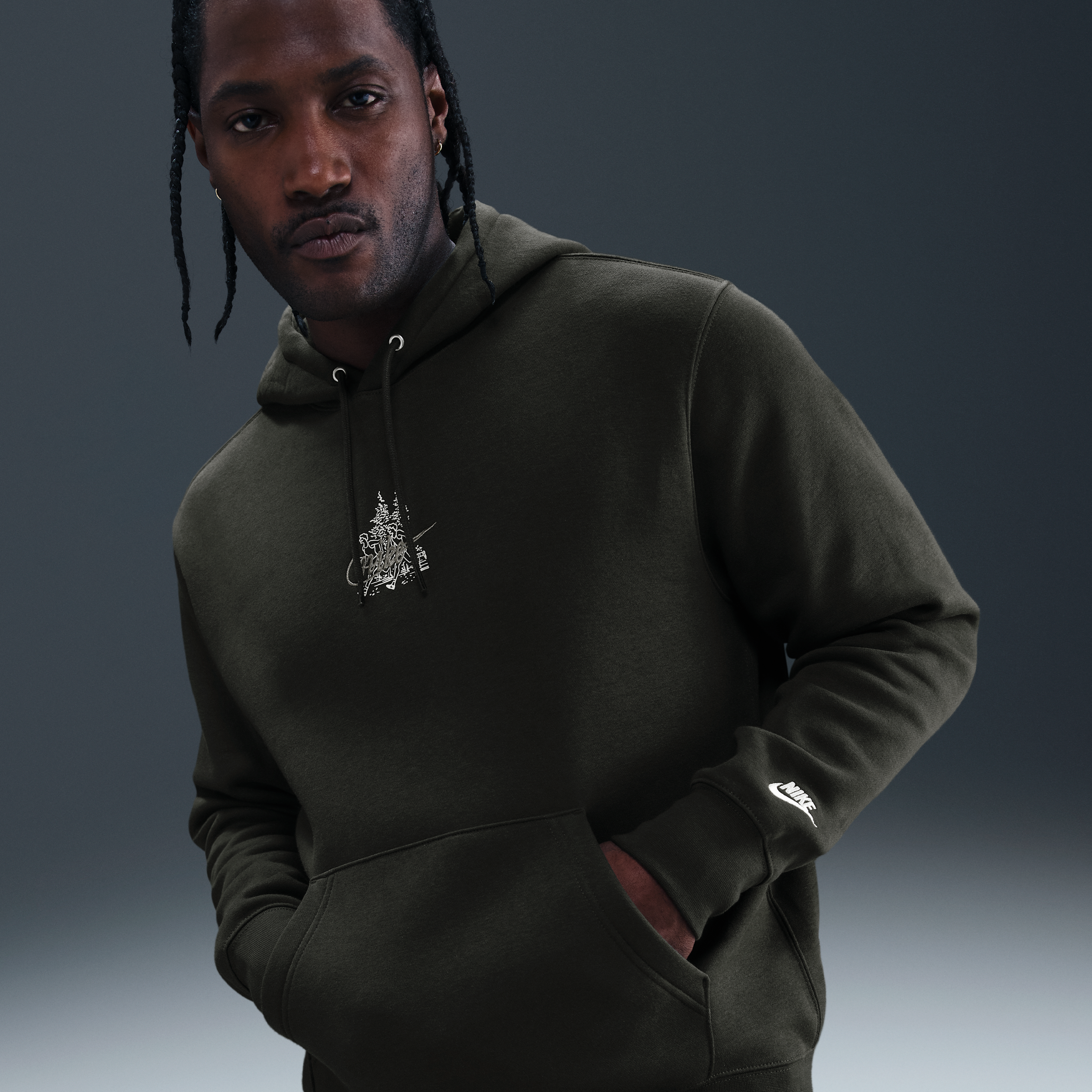 Nike Men's  Sportswear Club Fleece Hoodie In Green