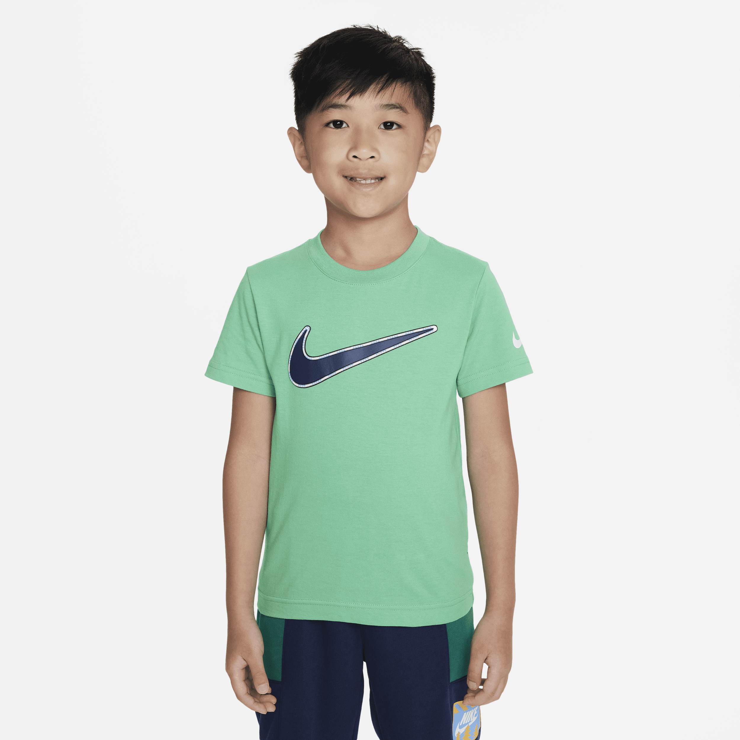 Nike Little Kids' Ribbon Swoosh T-shirt In Green | ModeSens