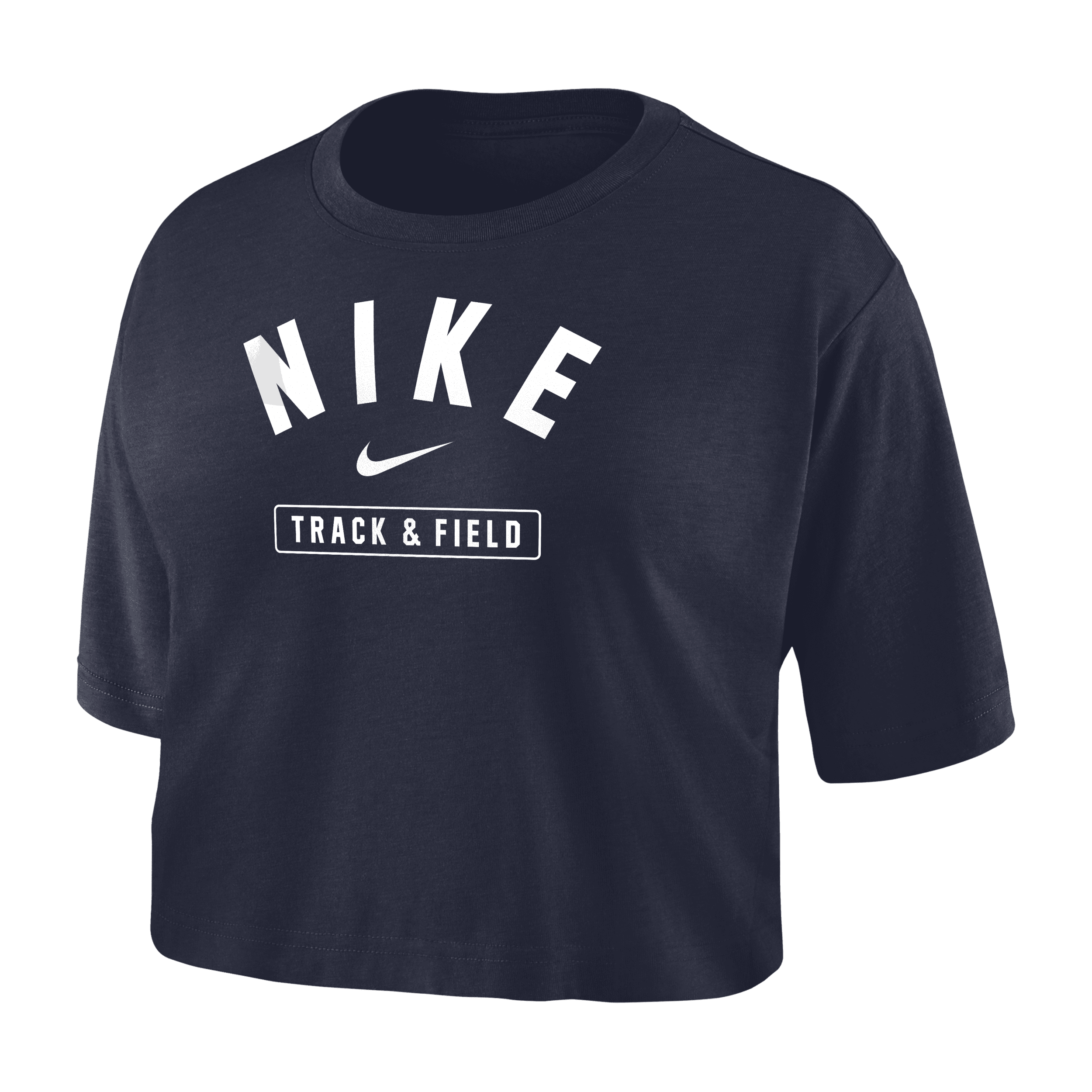 Shop Nike Women's Dri-fit Cropped Track & Field T-shirt In Blue