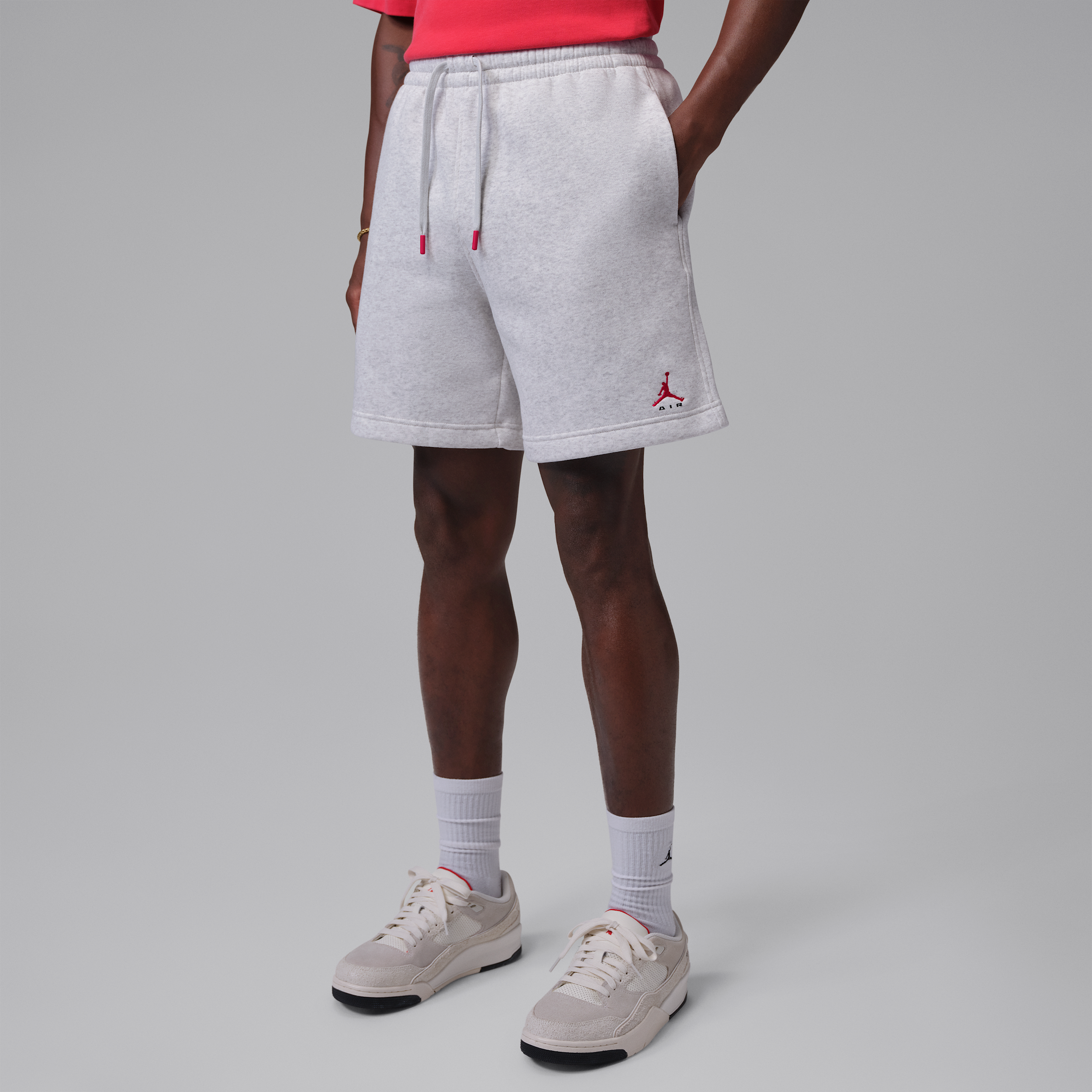 Jordan Men's Brooklyn Statement Fleece 7'' Shorts, Medium, Neutral Grey