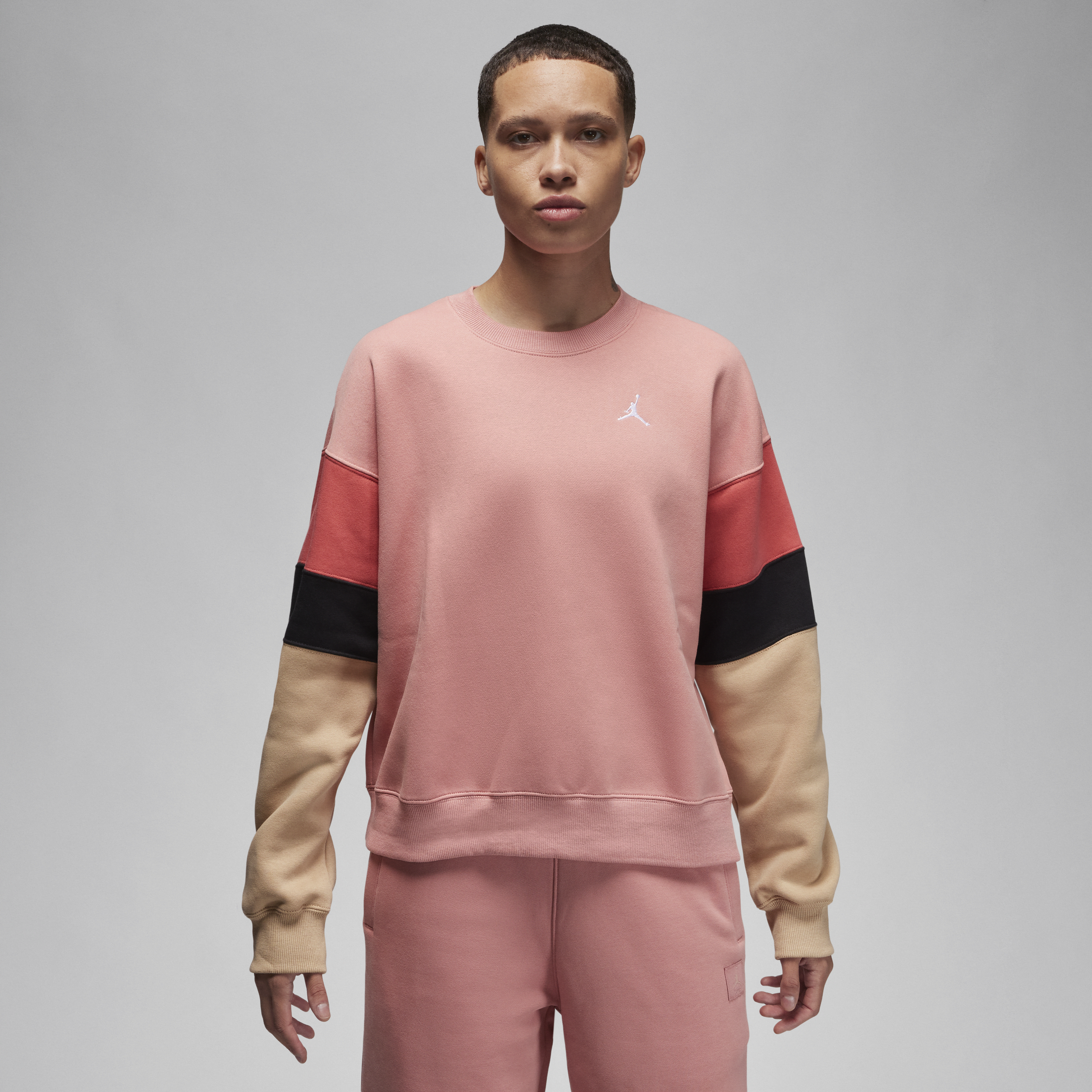 Shop Jordan Women's  Brooklyn Fleece Crewneck Sweatshirt In Pink