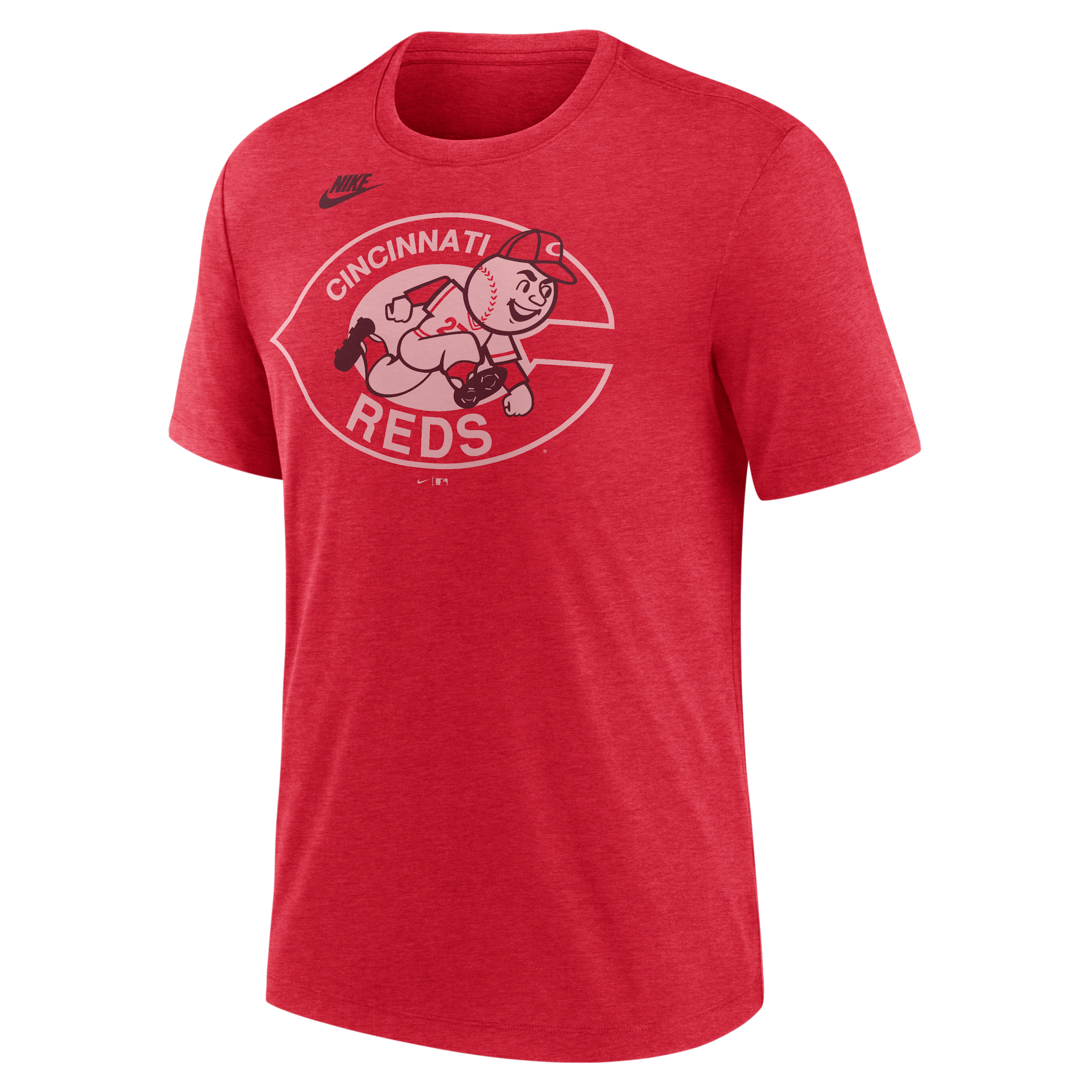 Nike Men's Heather Red Cincinnati Reds Cooperstown Logo Tri-Blend T-Shirt - Heather Red
