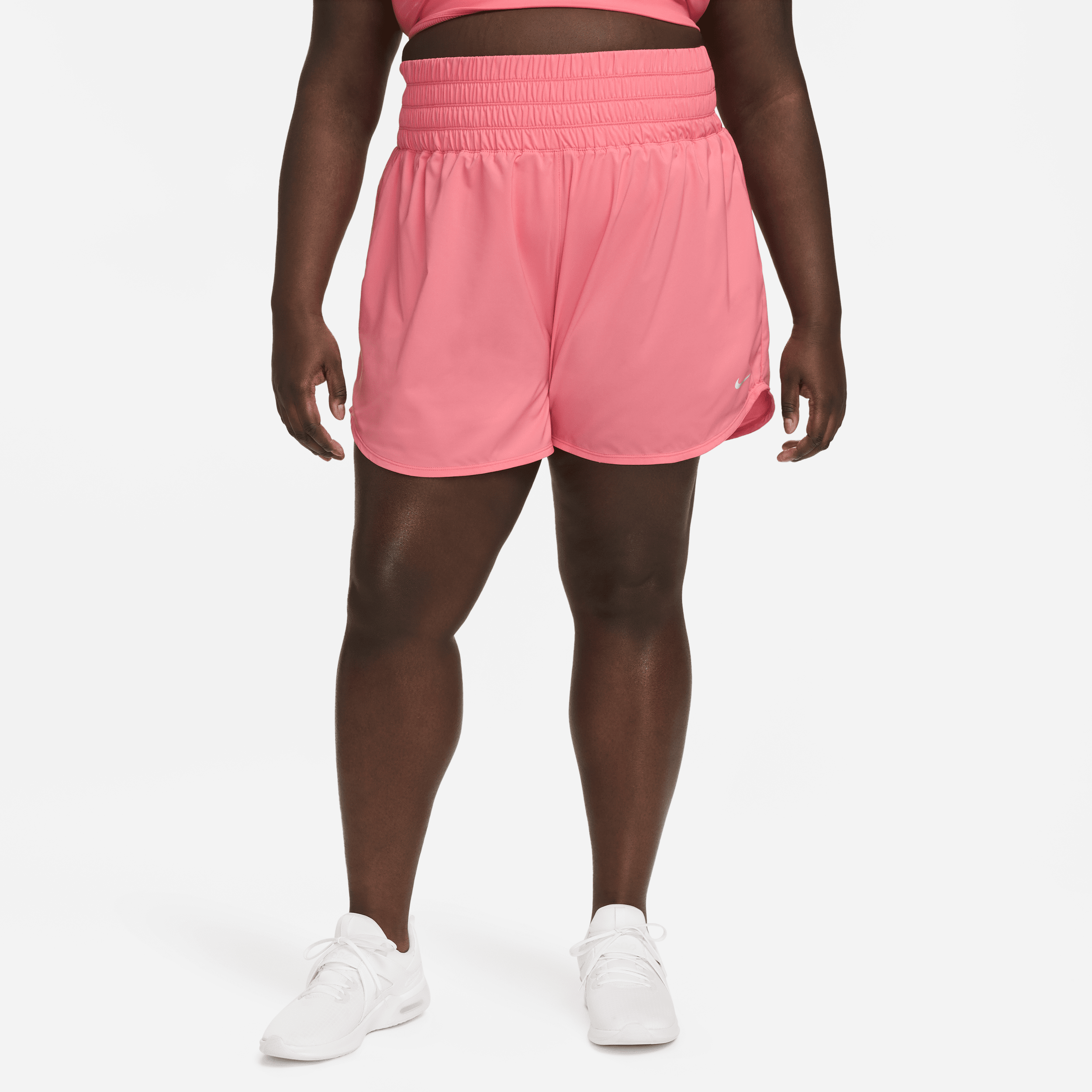 Nike Women's Dri-fit One Ultra High-waisted 3" Brief-lined Shorts (plus Size) In Pink