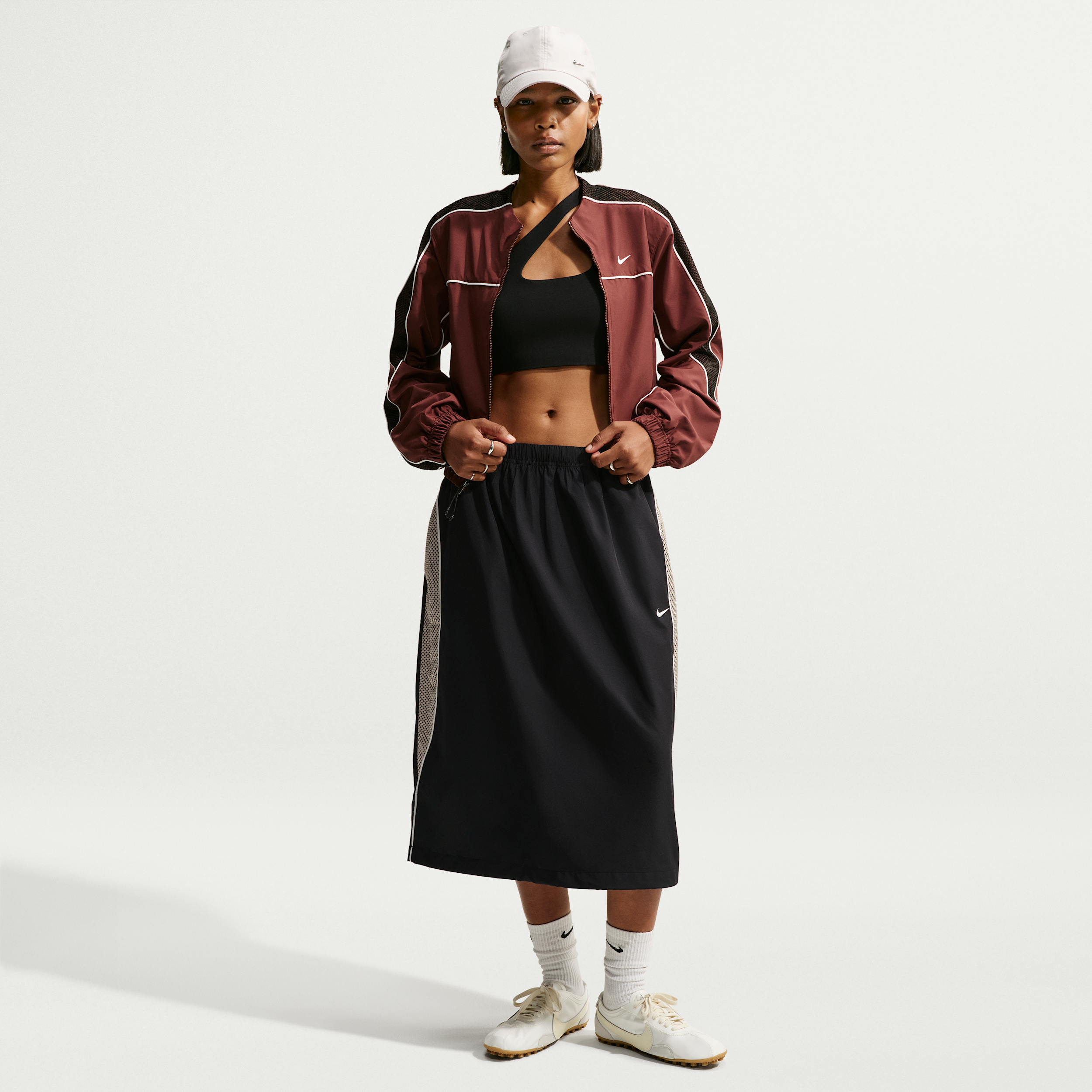 Women's Nike Sportswear Loose Parachute Midi Skirt in Black | IM8485-010
