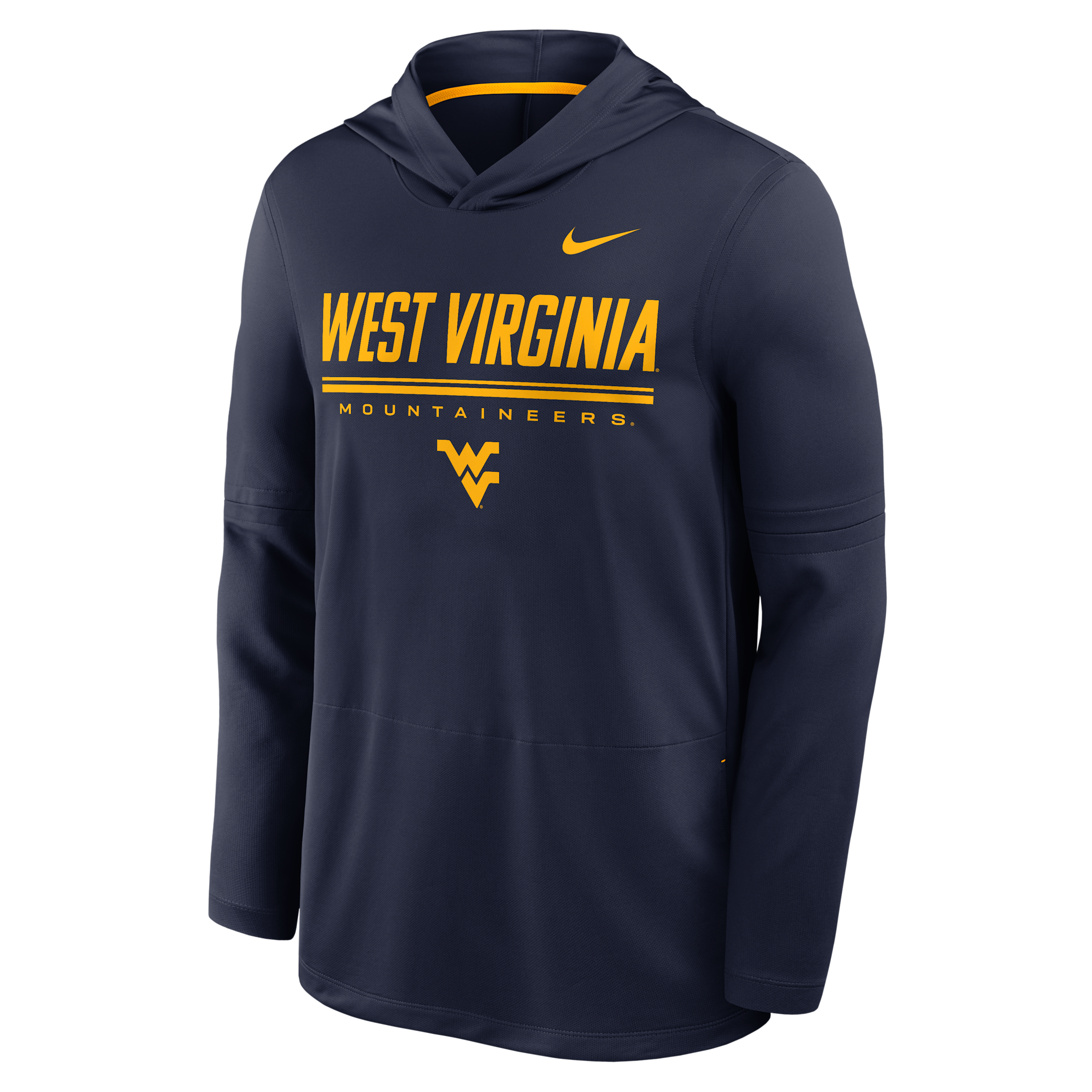 Nike Men's Navy West Virginia Mountaineers 2026 Sideline Lightweight Long Sleeve Dri-fit Hoodie - Navy, Gold