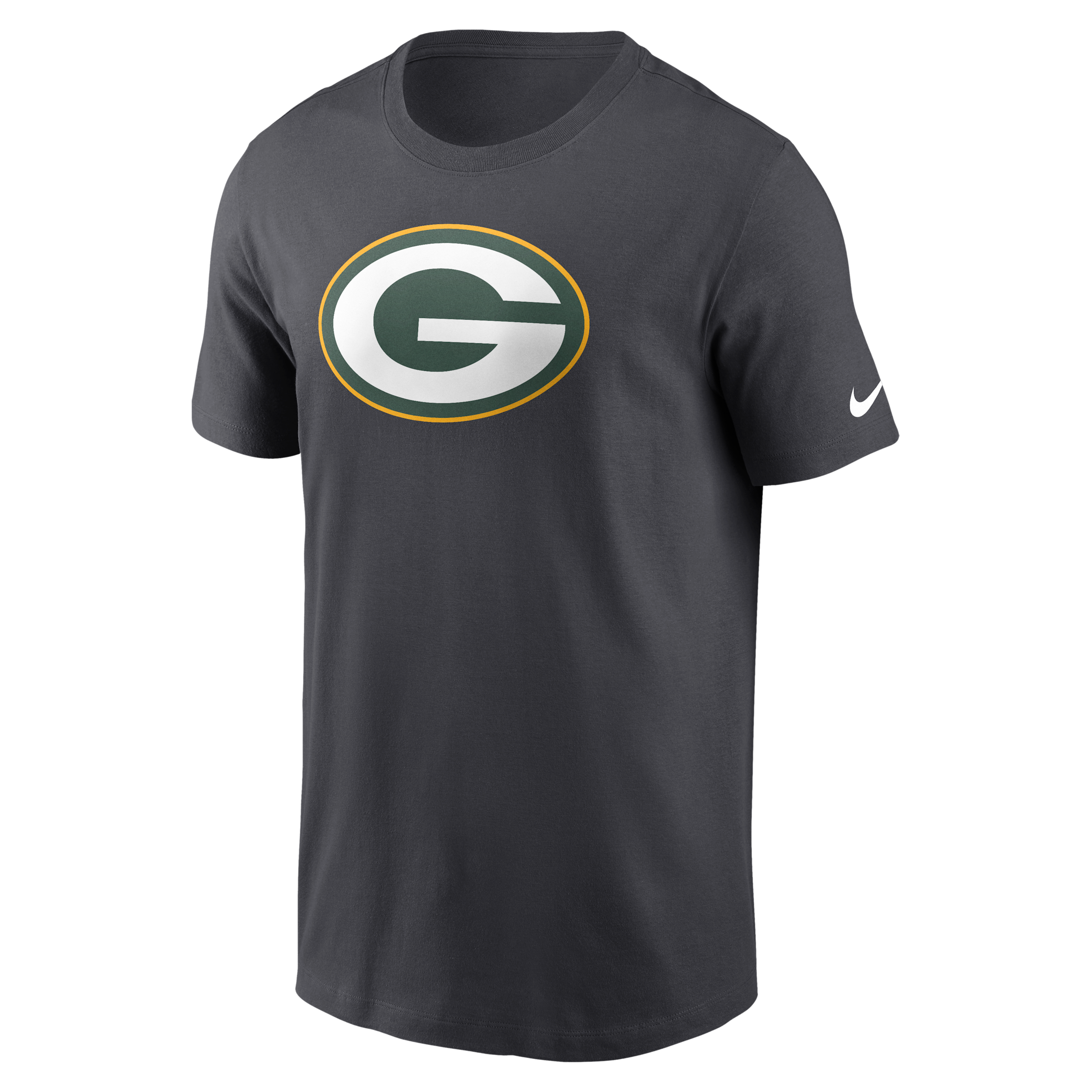 Nike Men's Green Bay Packers Logo Essential Crewneck Short-Sleeve T-Shirt - Anthracite