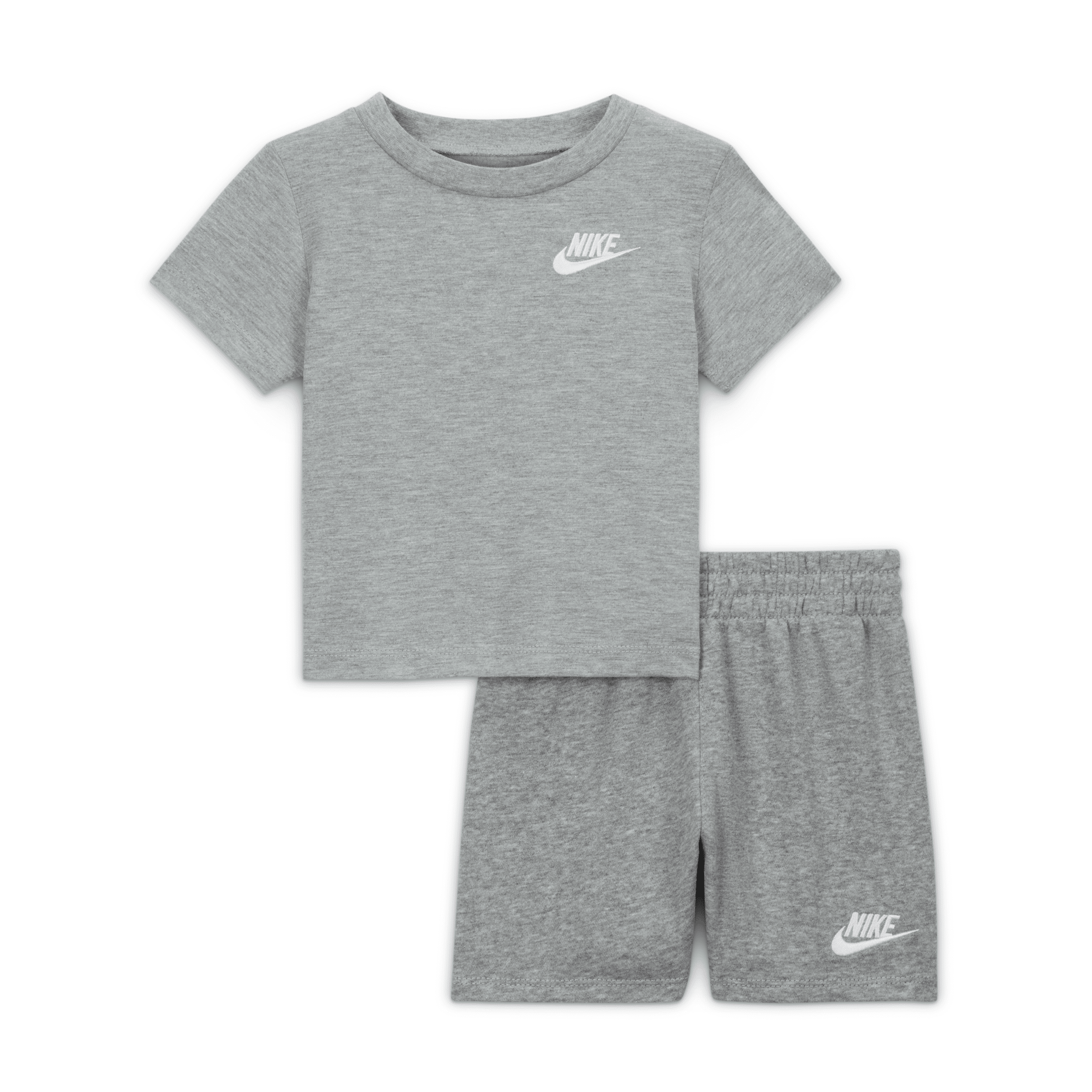 Shop Nike Club Baby (12-24m) Knit Shorts Set In Grey