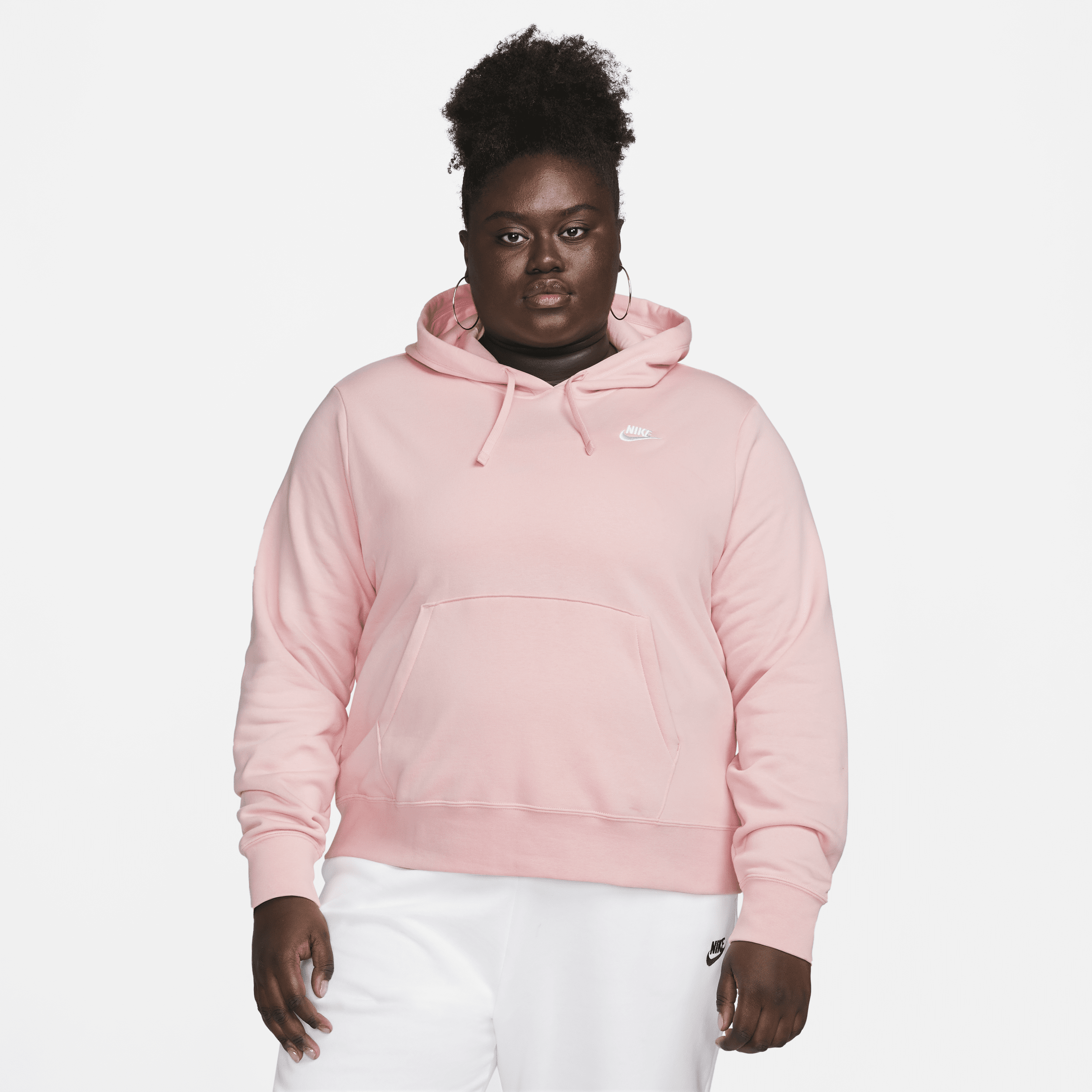 Nike Women's  Sportswear Club Fleece Pullover Hoodie (plus Size) In Pink