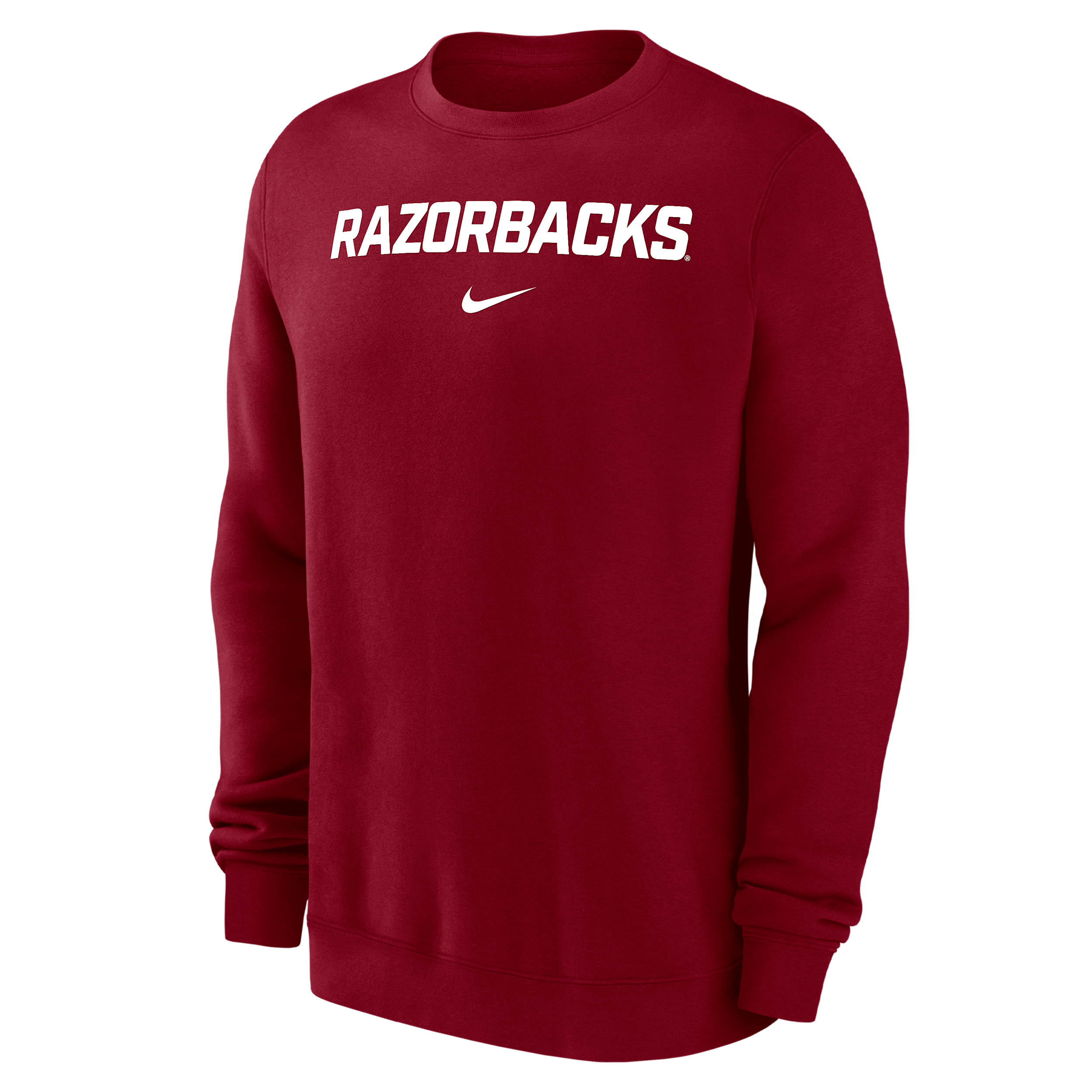 Nike Men's College Club (Arkansas Razorbacks) Pullover Crew-Neck Sweatshirt in Red | M33778P826ARKS-CRM