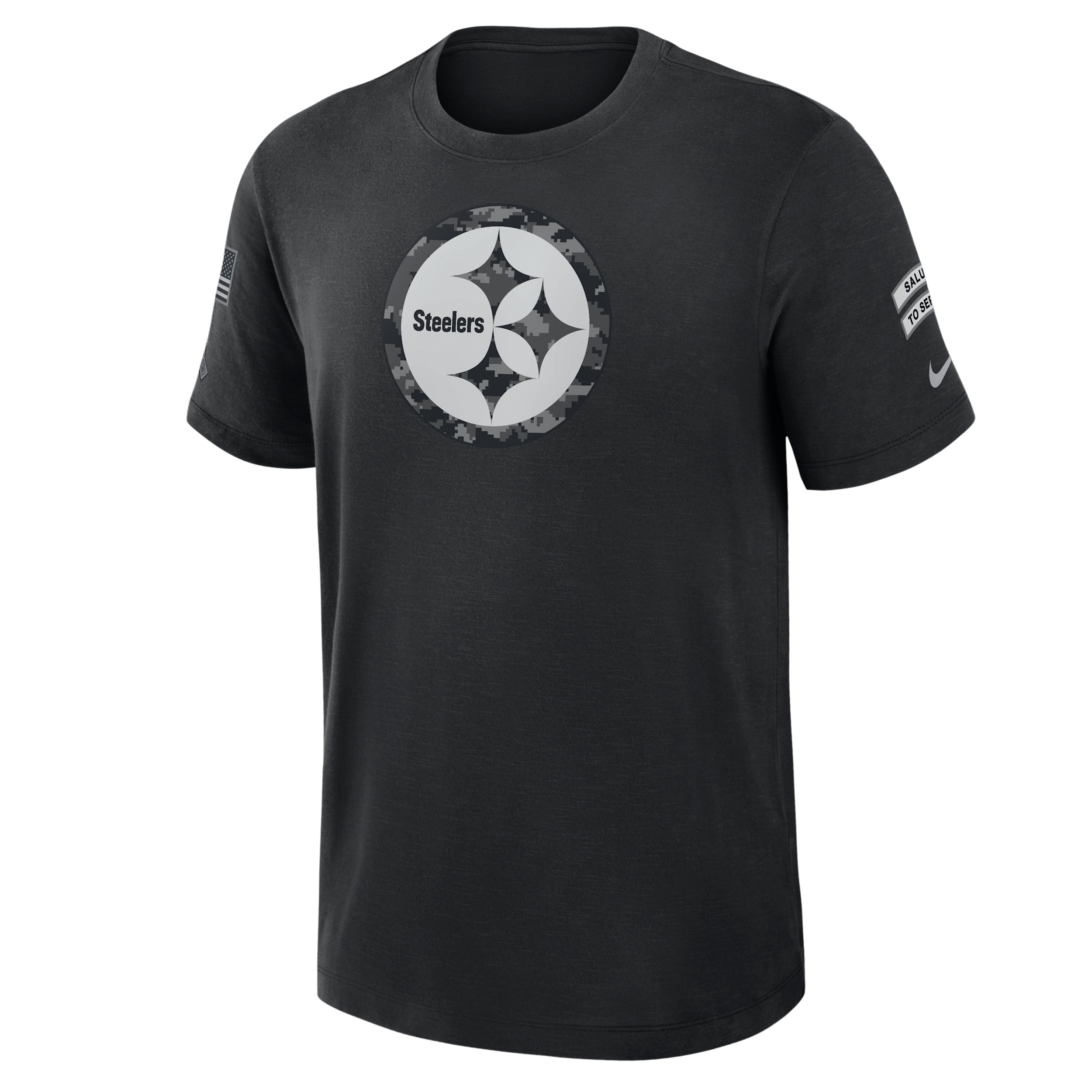 Pittsburgh Steelers Salute to Service Slub Nike Men's Dri-FIT NFL T-Shirt in Black | 34900AA2S-AEG