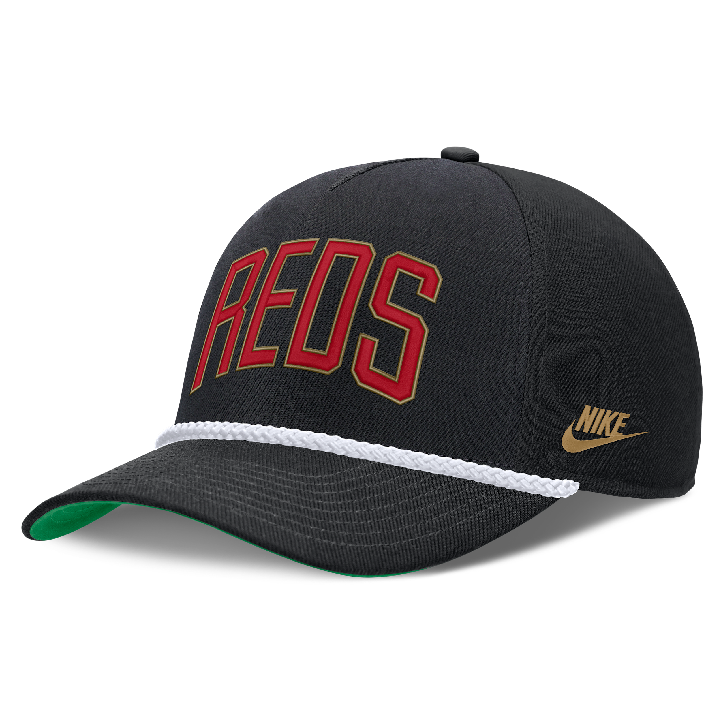 Nike Men's Black Cincinnati Reds Cooperstown Collection Rise Adjustable Hat - Black