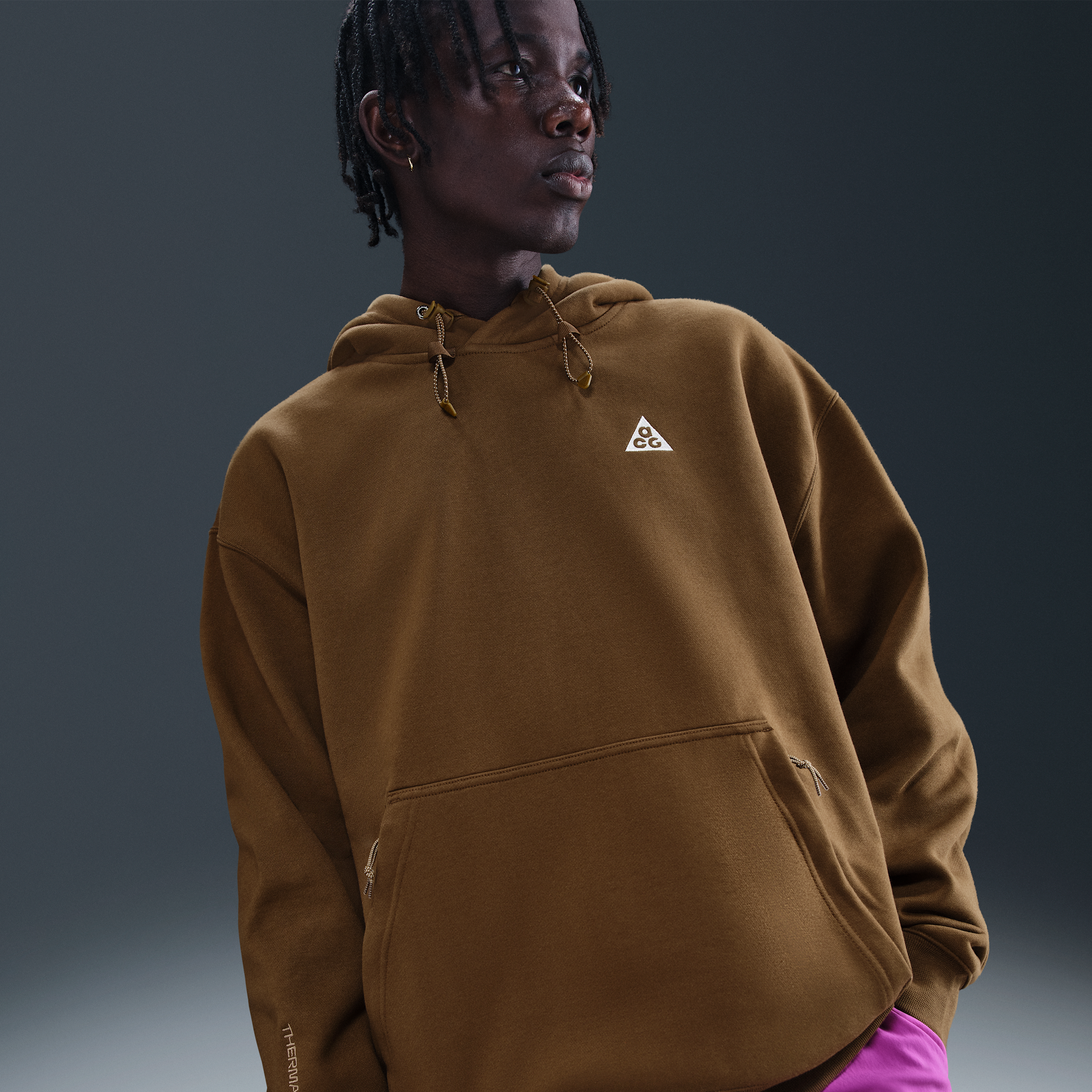 Nike Men's  Acg Therma-fit Fleece Pullover Hoodie In Brown