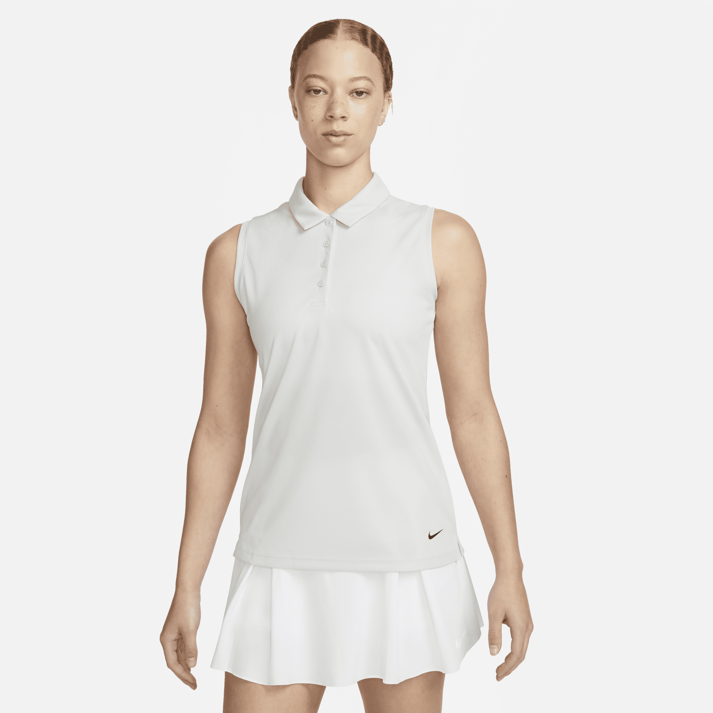 Nike Women's Dri-fit Victory Sleeveless Golf Polo In Grey