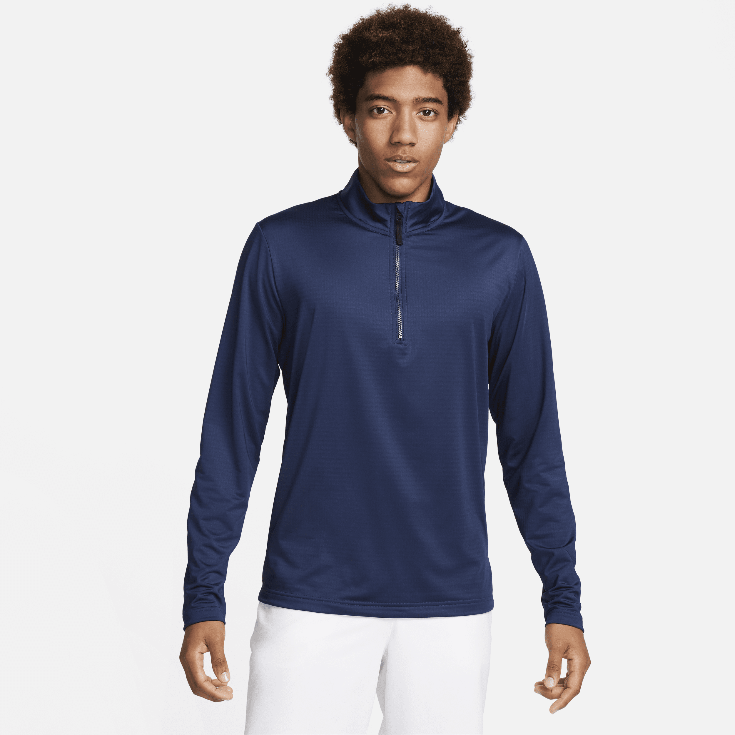 Nike Mens Mock Neck Long Sleeve Active Quarter-Zip Pullover, X-large, Blue
