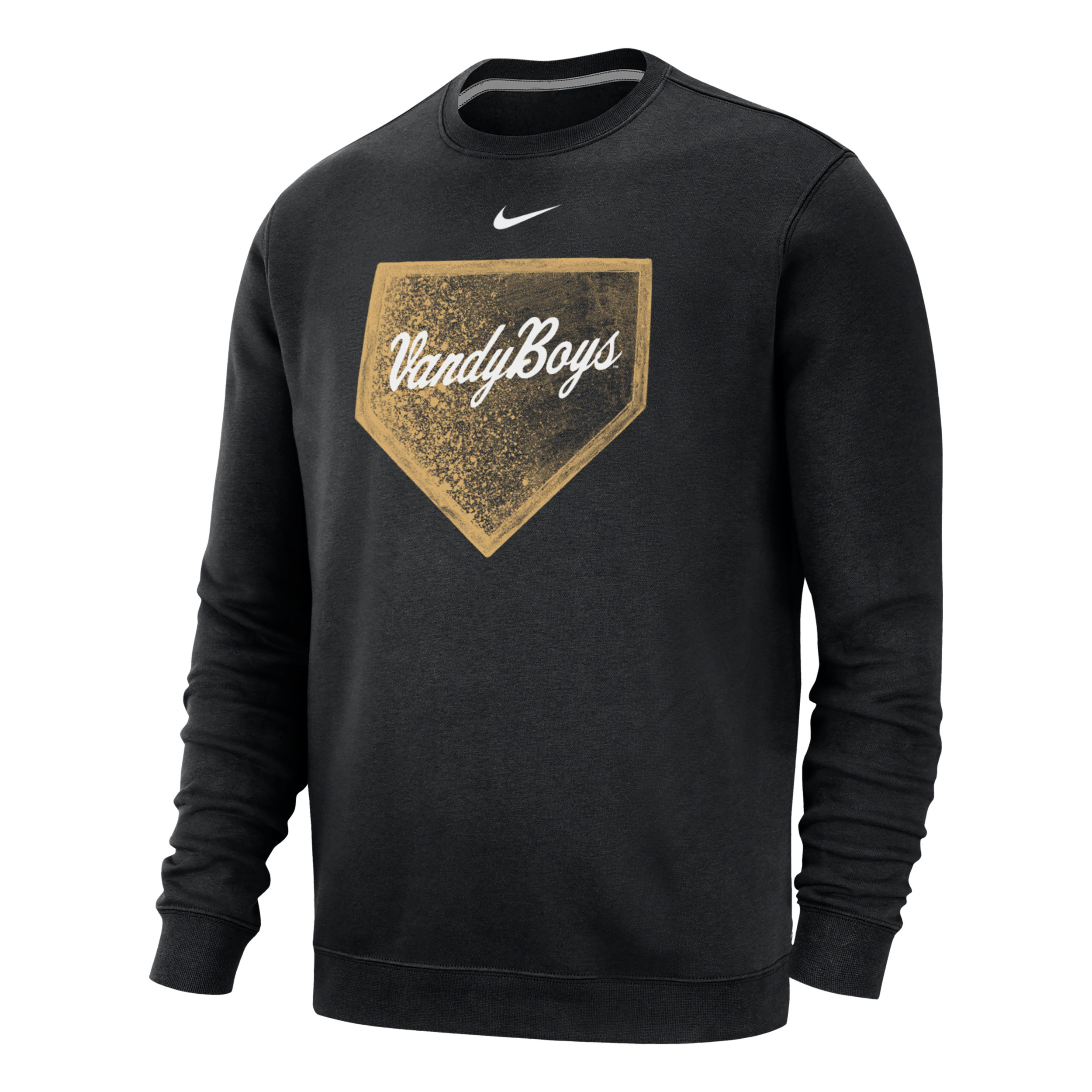 Shop Nike Vanderbilt Club Fleece  Men's College Crew-neck Sweatshirt In Black