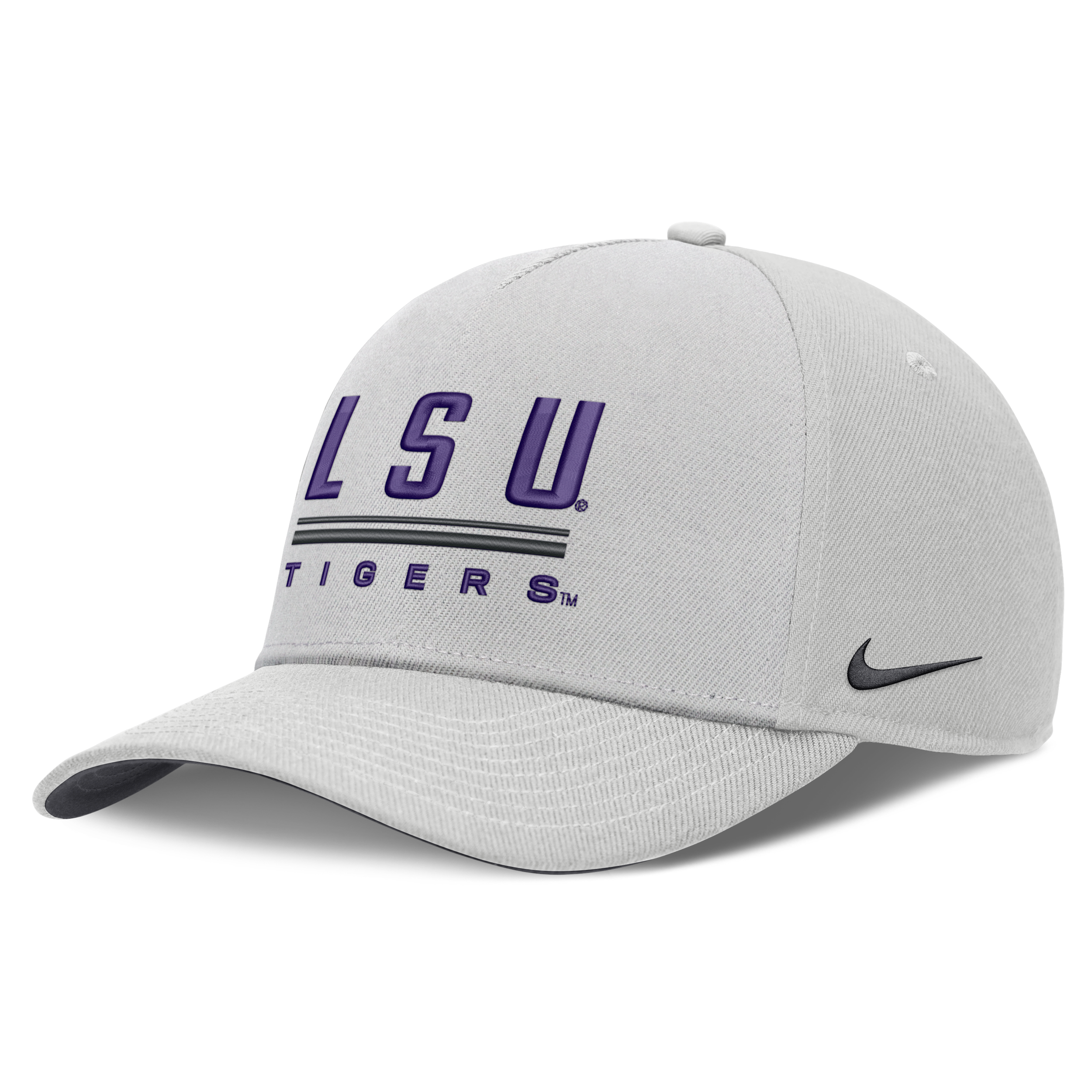 LSU Sideline Practice Rise Nike Men's Dri-FIT College Adjustable Hat in Grey | NC060BBLSN-RKB