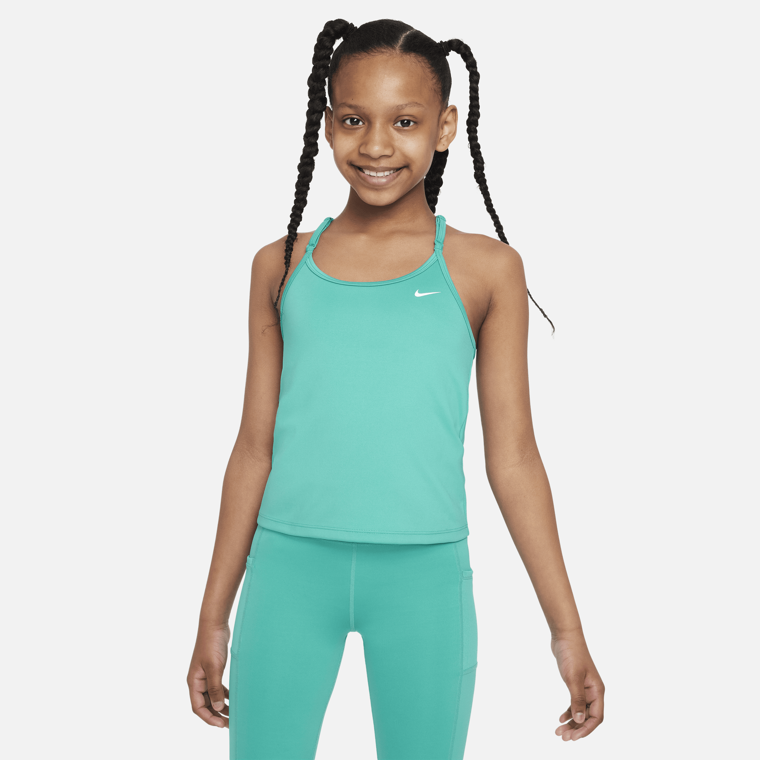 Nike Dri-fit Indy Big Kids' (girls') Tank Top Sports Bra In Green
