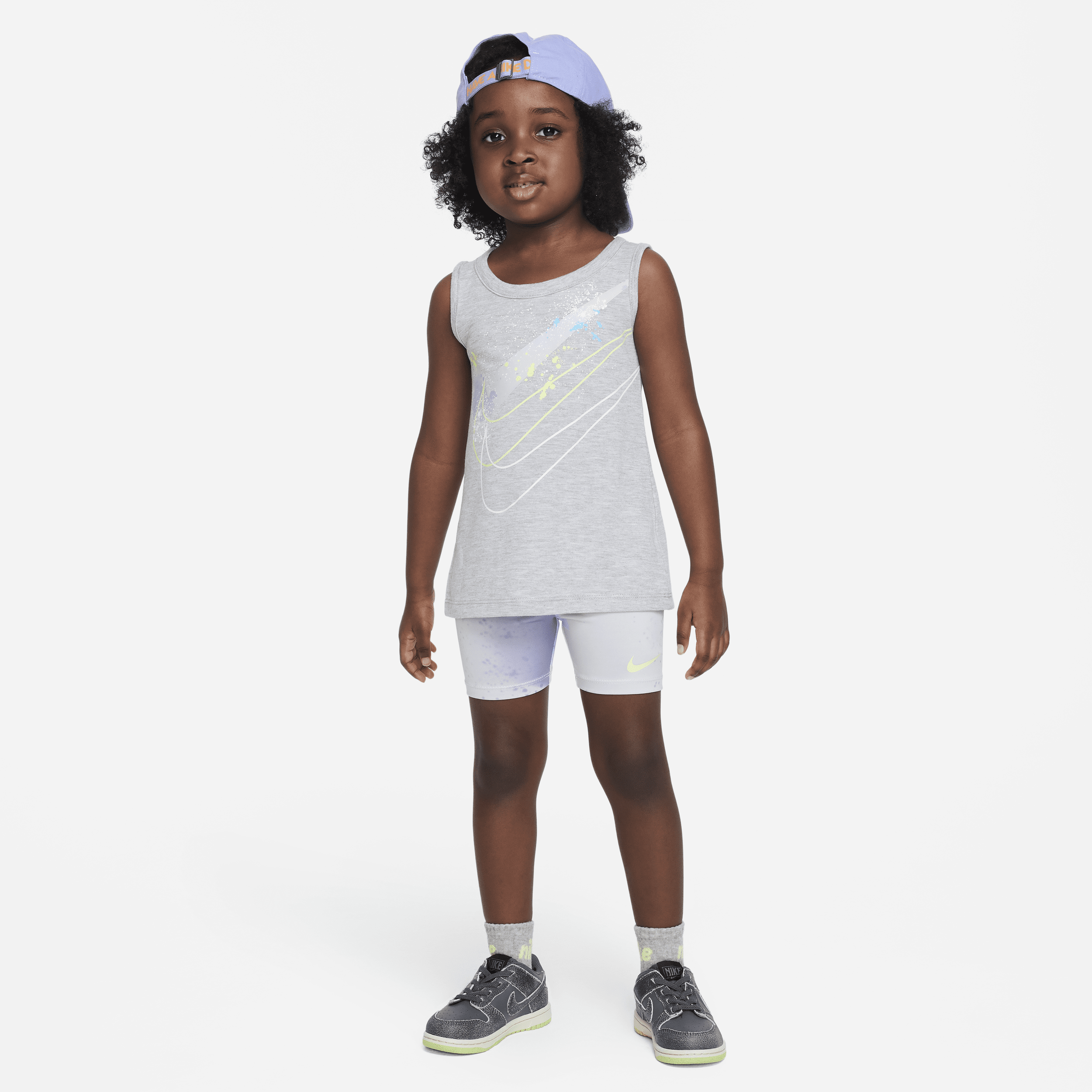 Nike Babies' "just Diy It" Bike Shorts Set Toddler 2-piece Set In Grey