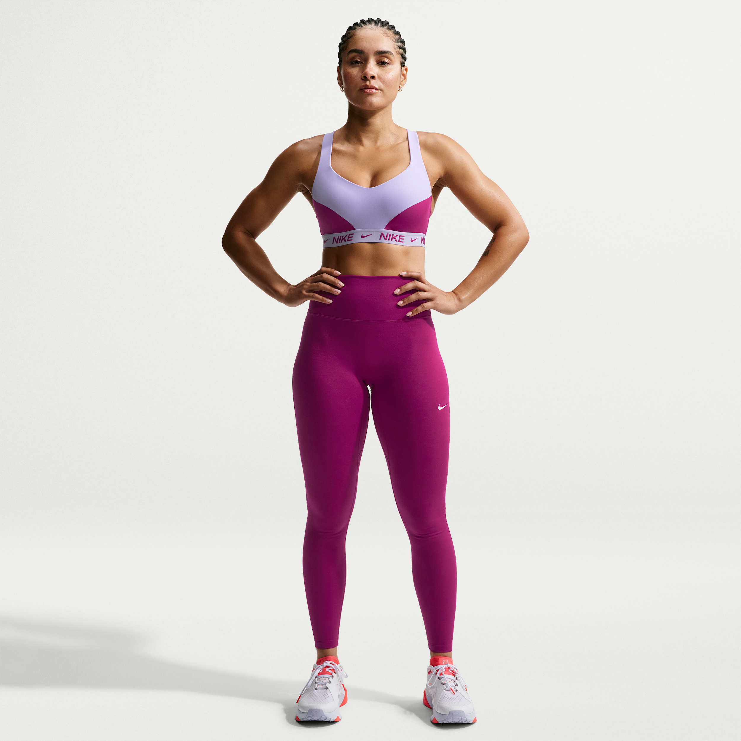 Nike Women's One Seamless Front High-Waisted Full-Length Leggings in Red | HJ9195-630